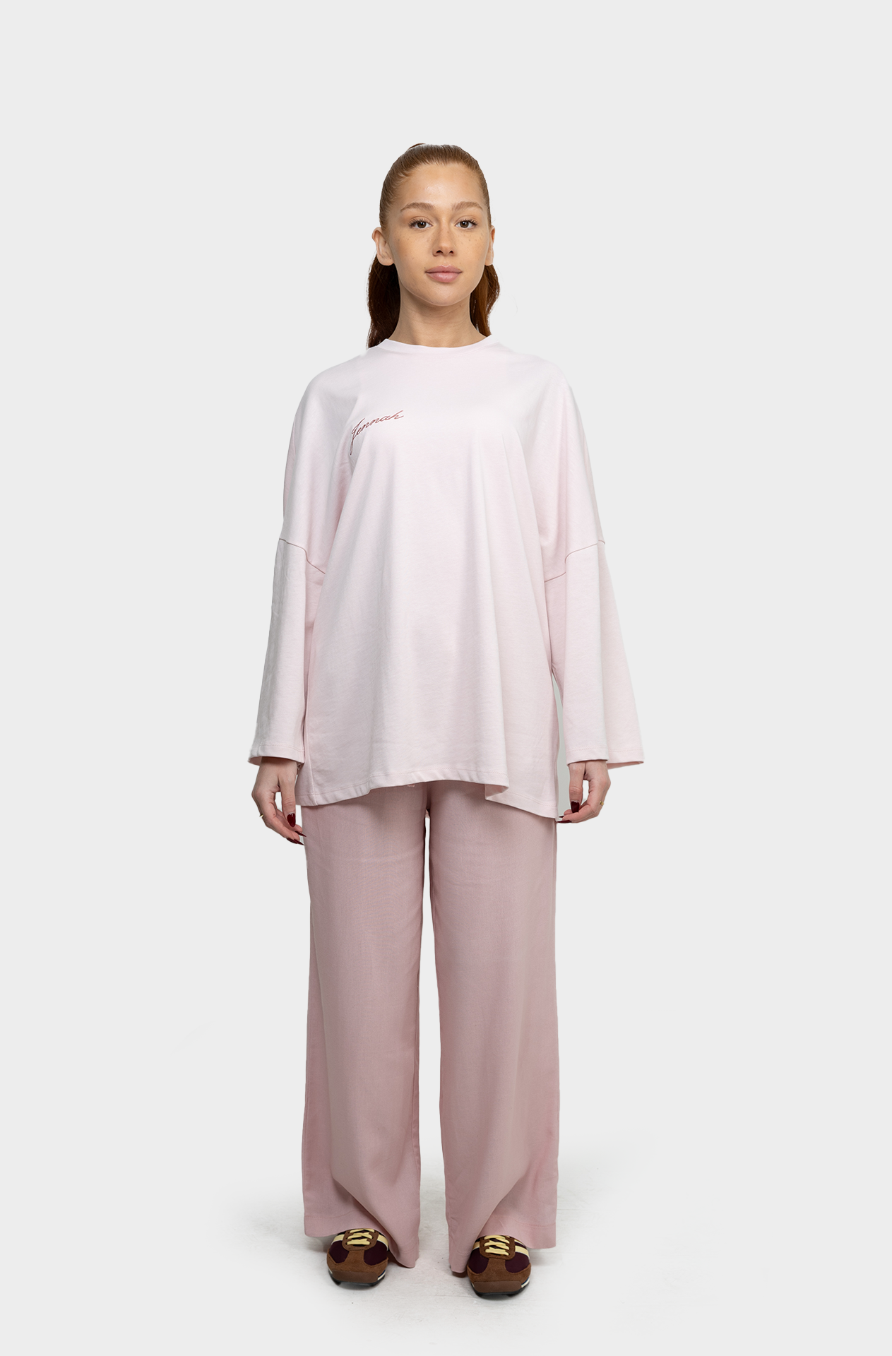 T-shirt oversize rose tendre
