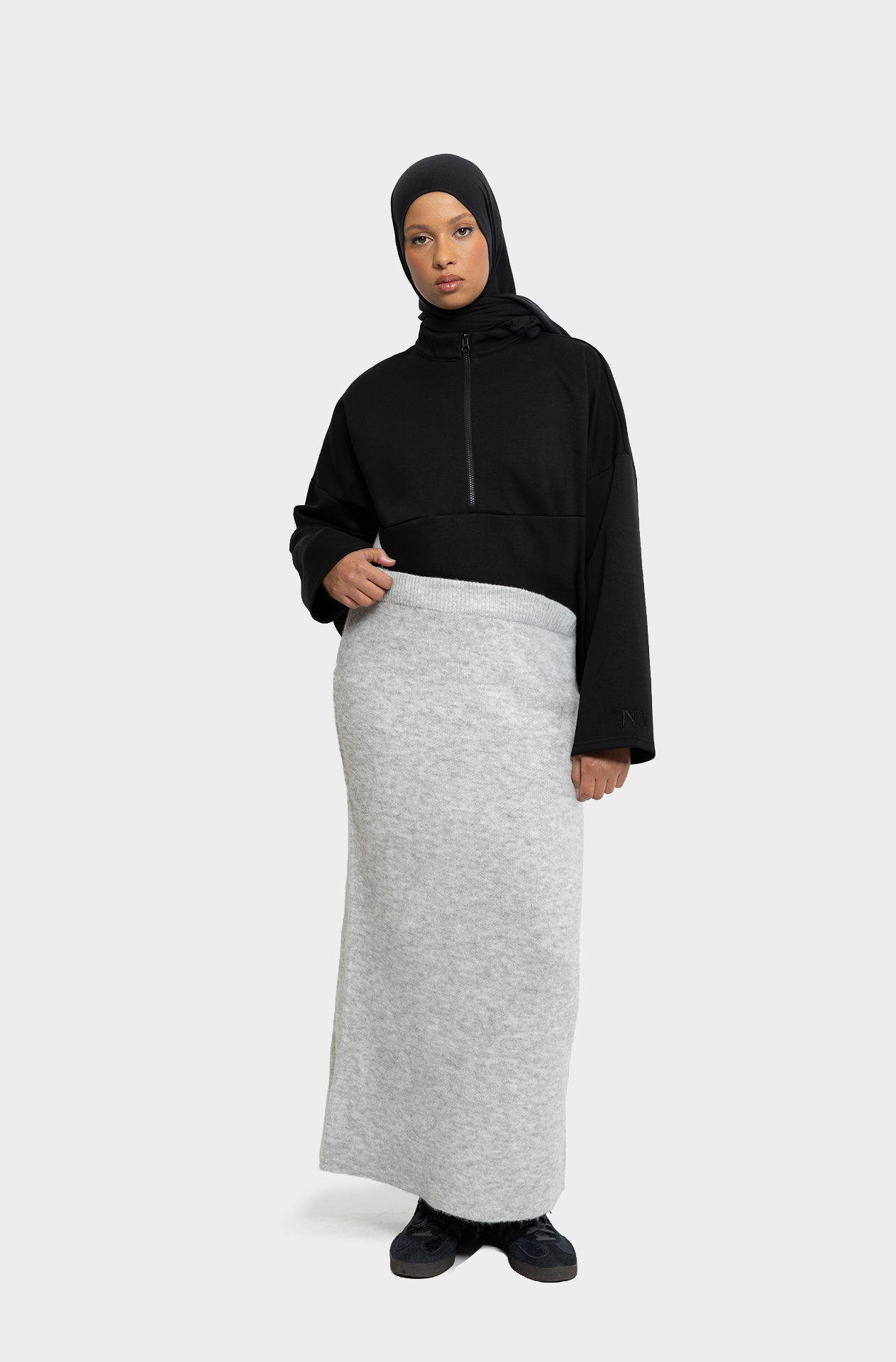 Jupe droite en laine Nuage