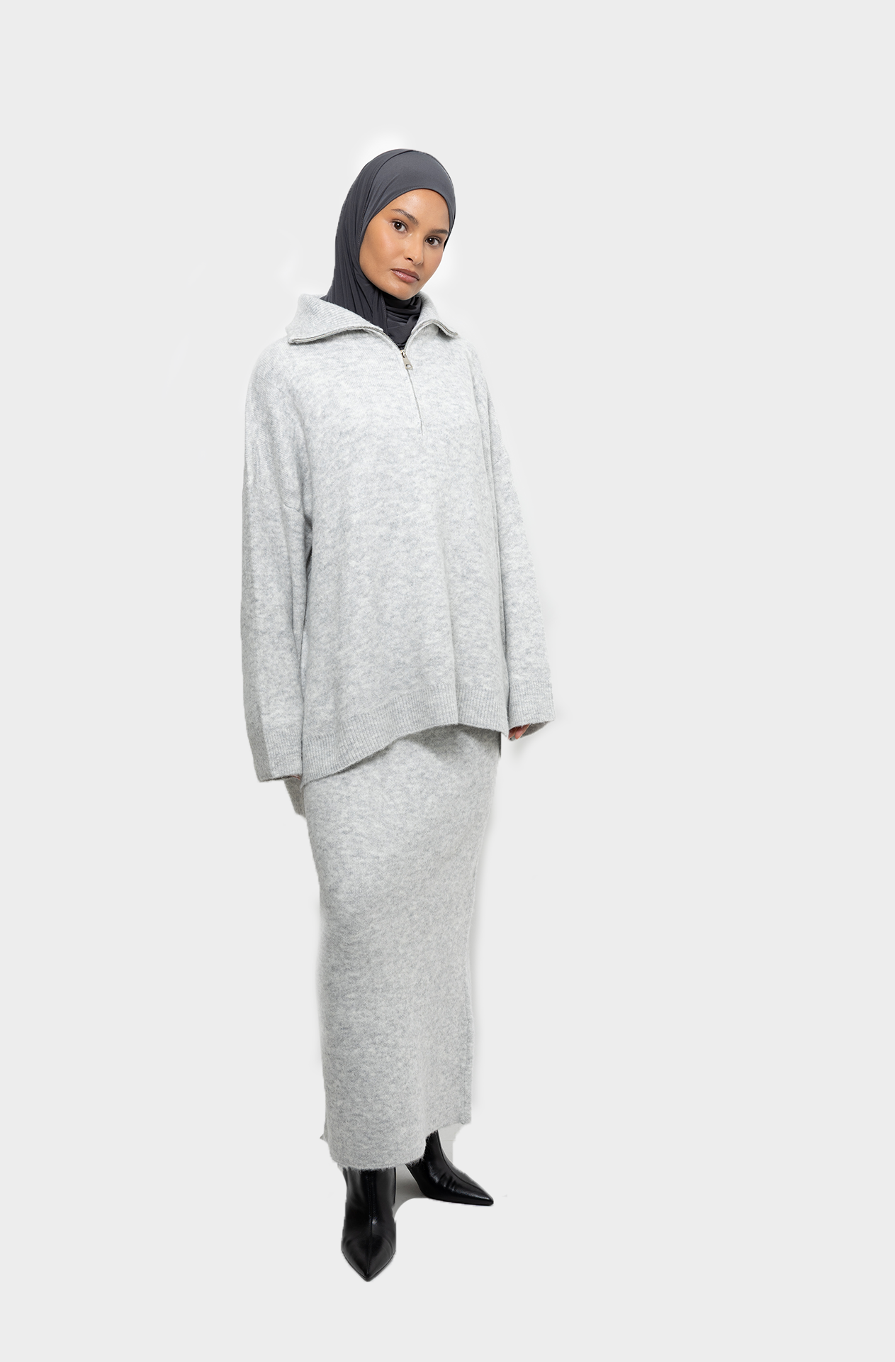 Jupe droite en laine Nuage