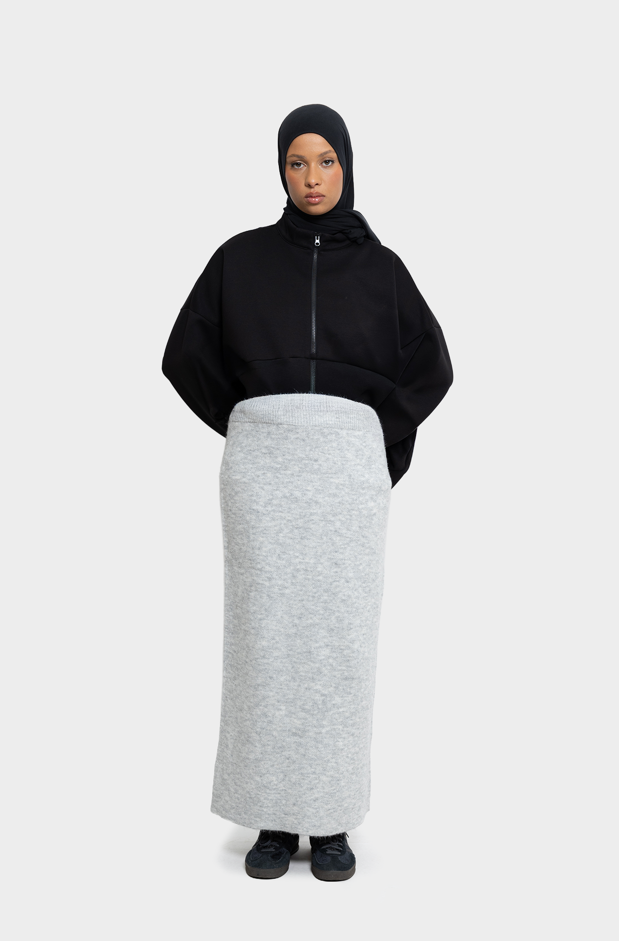 Jupe droite en laine Nuage