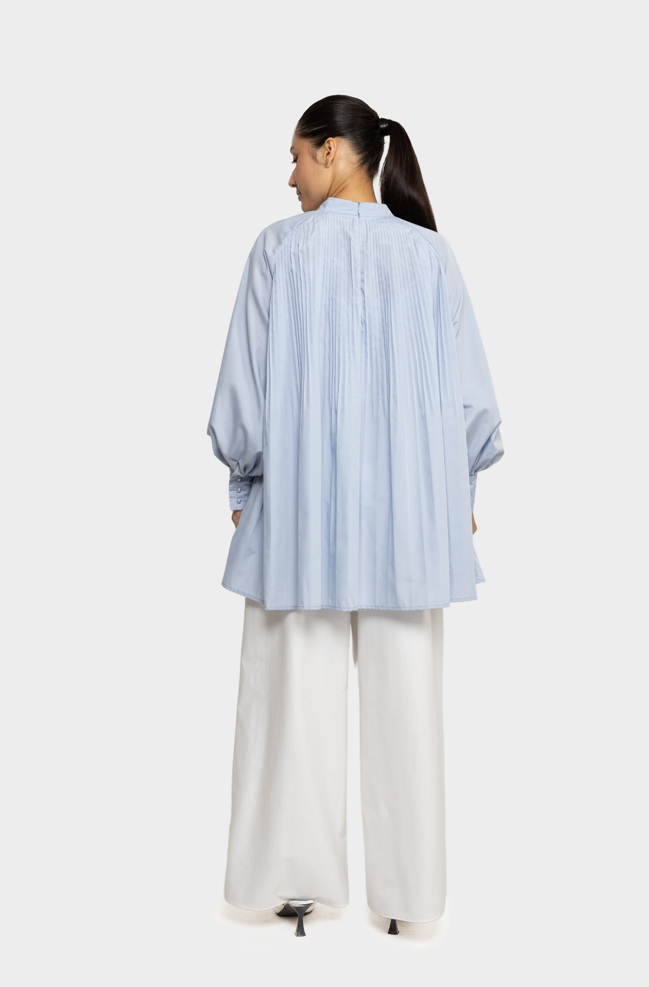 Light blue pleated shirt