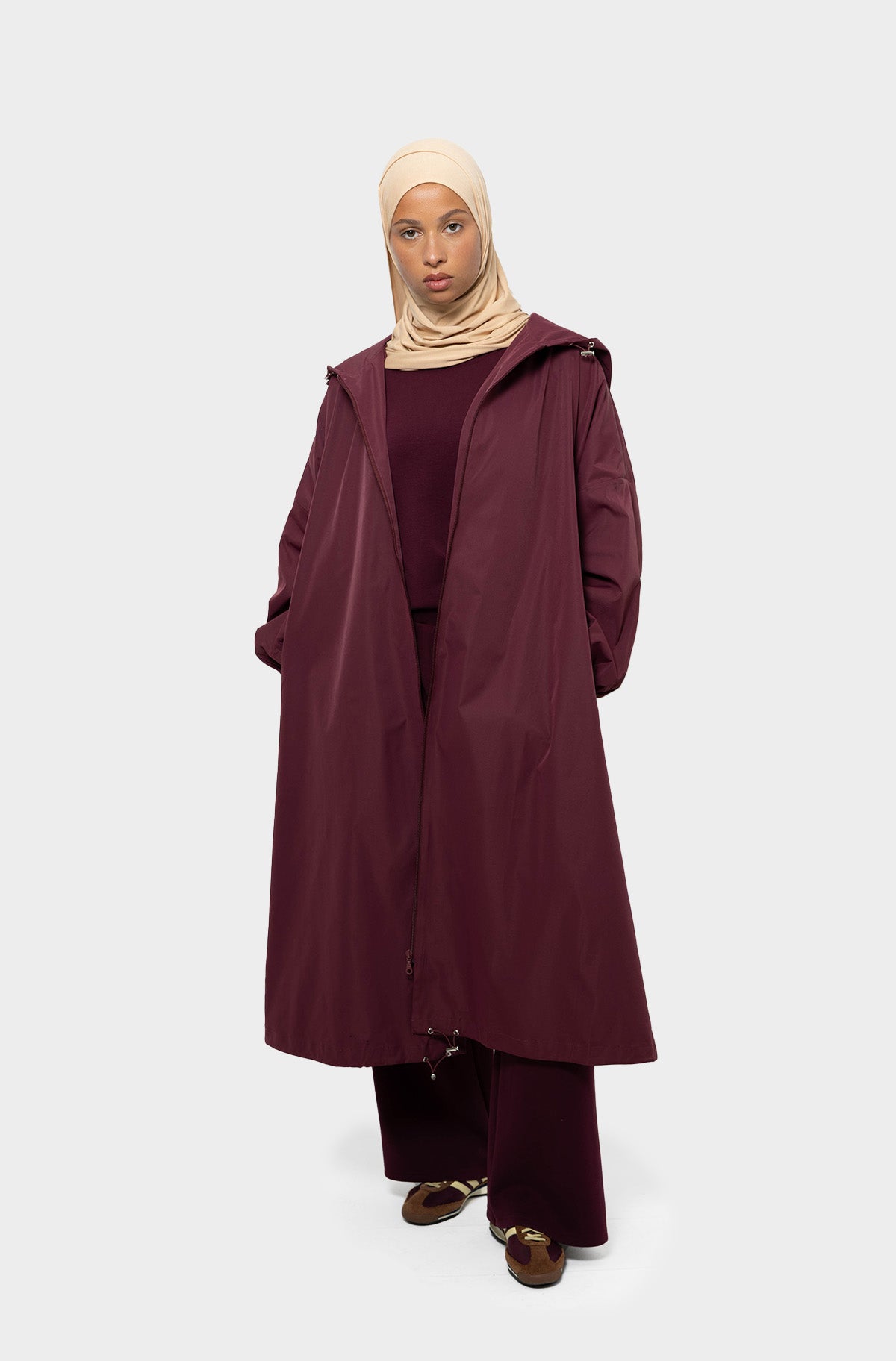 Hooded parka burgundy