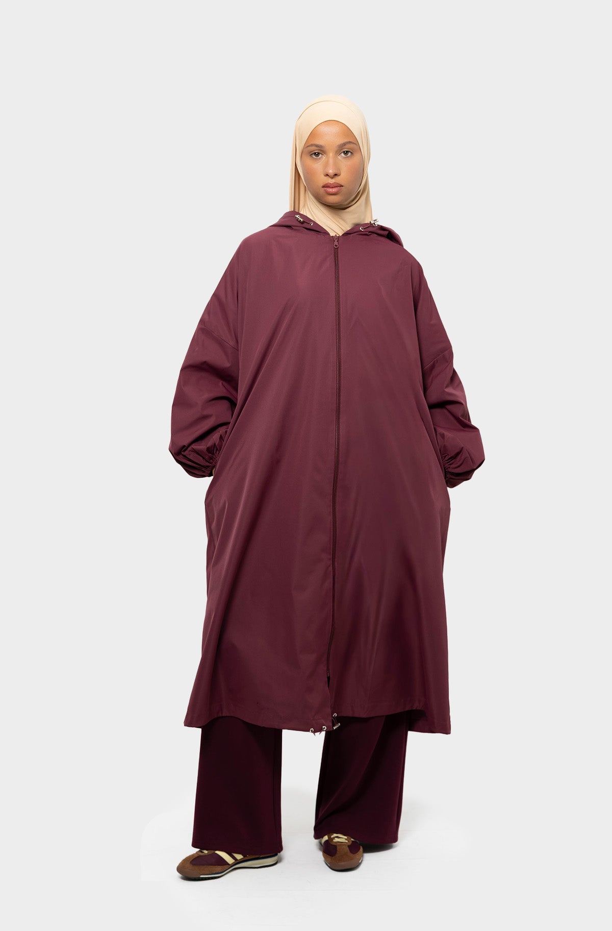 Hooded parka burgundy