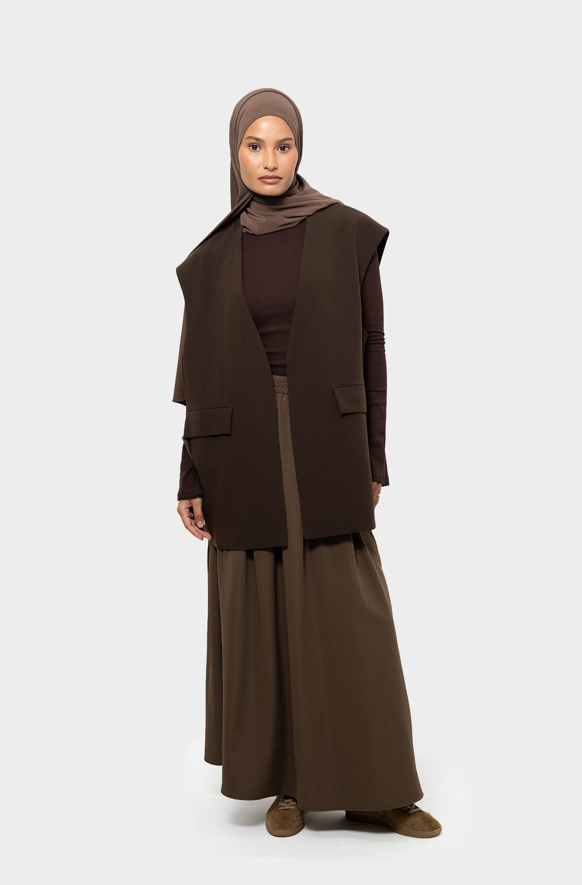 Blazer sans manches marron