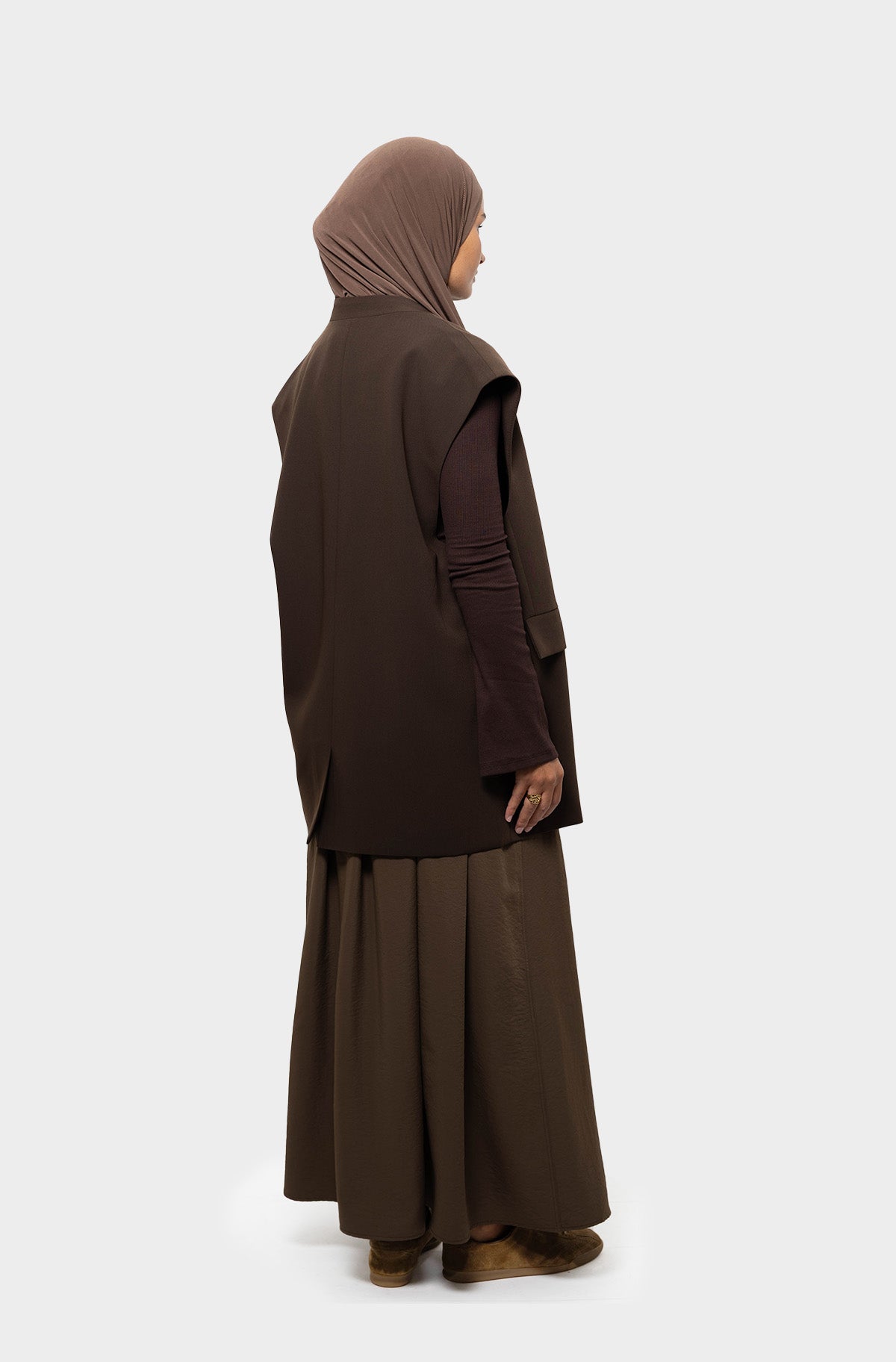 Blazer sans manches marron