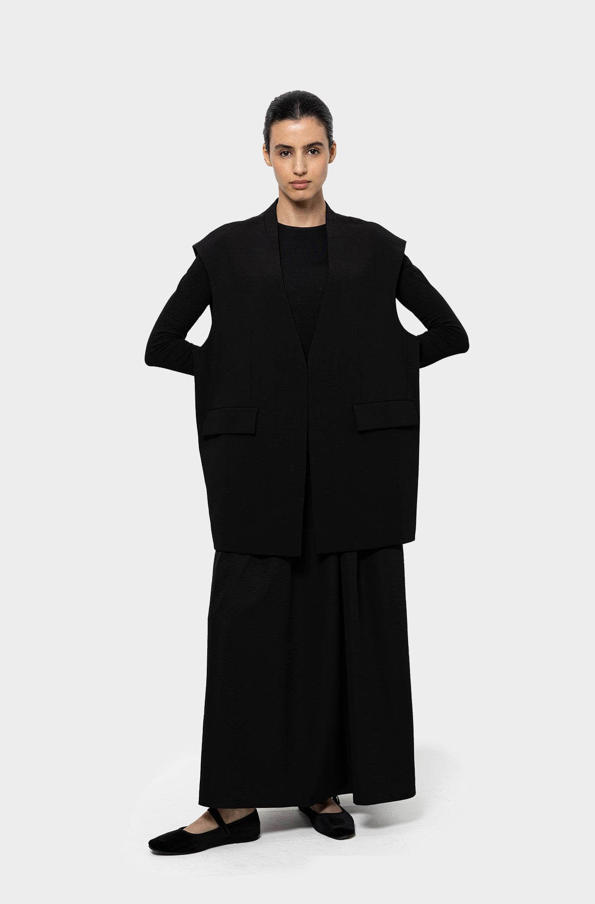 Blazer sans manches noir