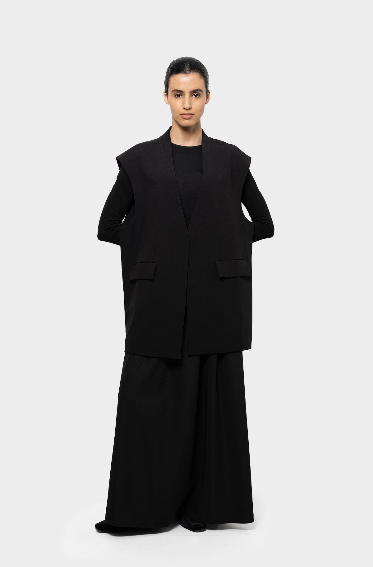 Blazer sans manches noir