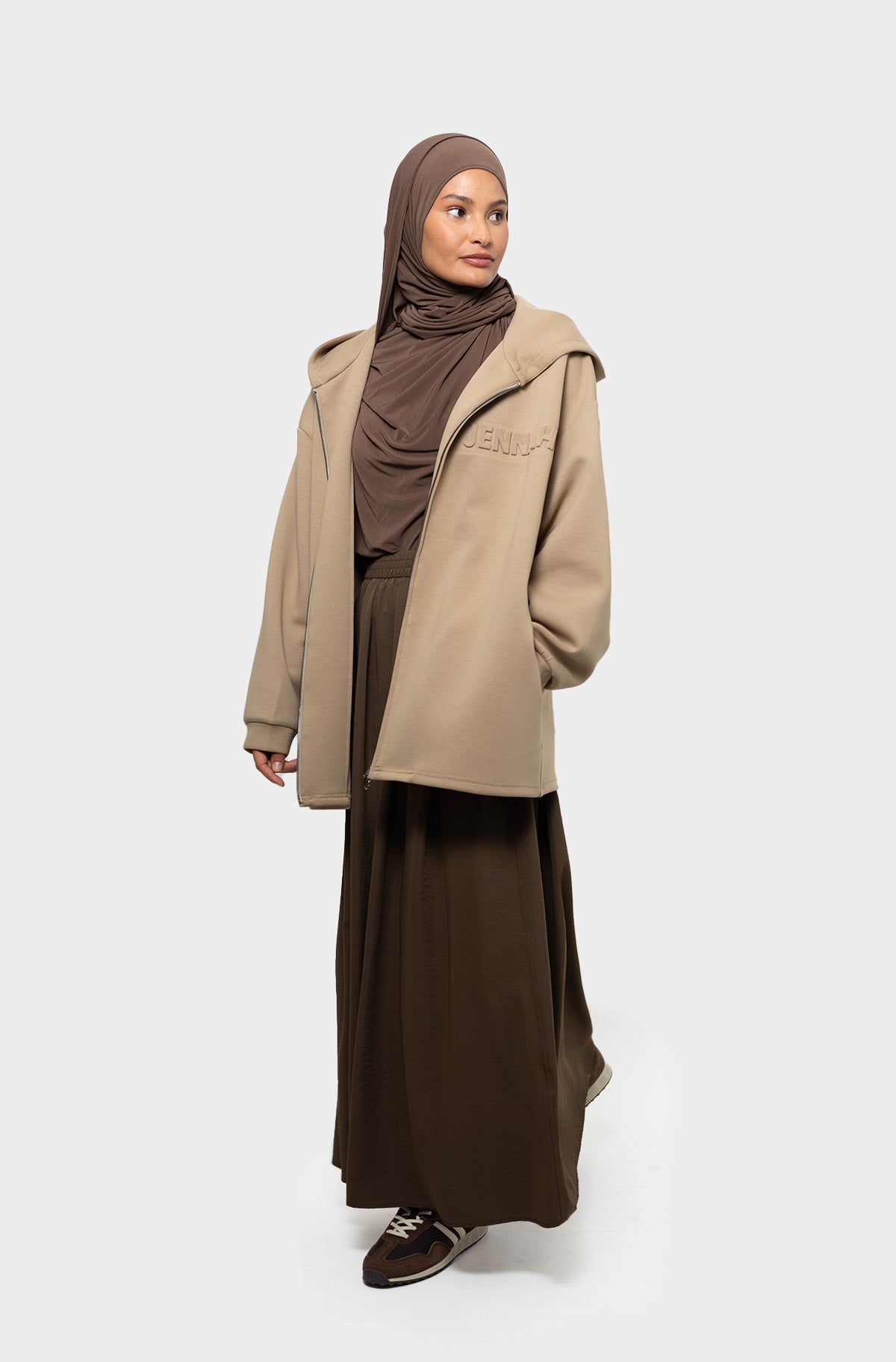 Hooded sweatshirt tencel beige