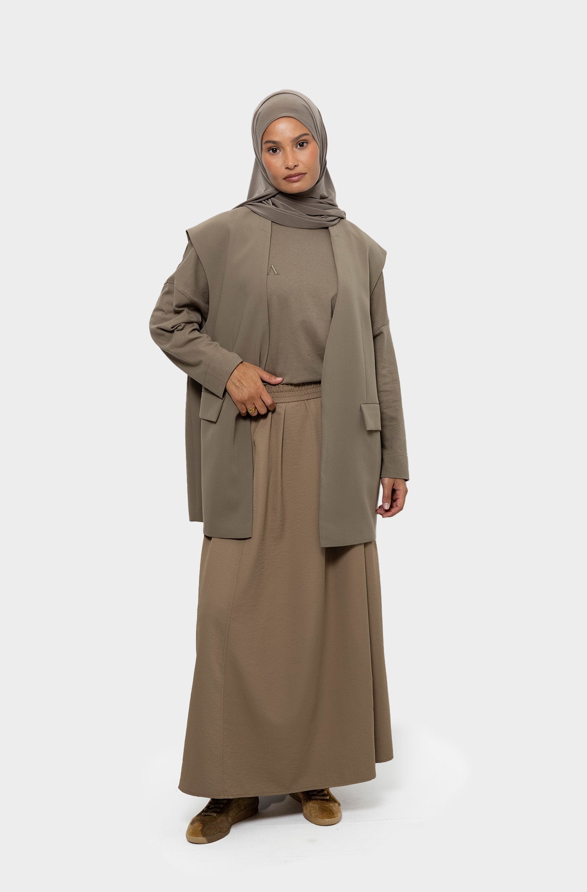 Blazer sans manches taupe