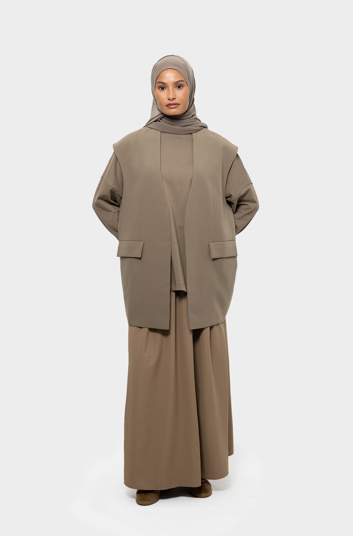 Blazer sans manches taupe