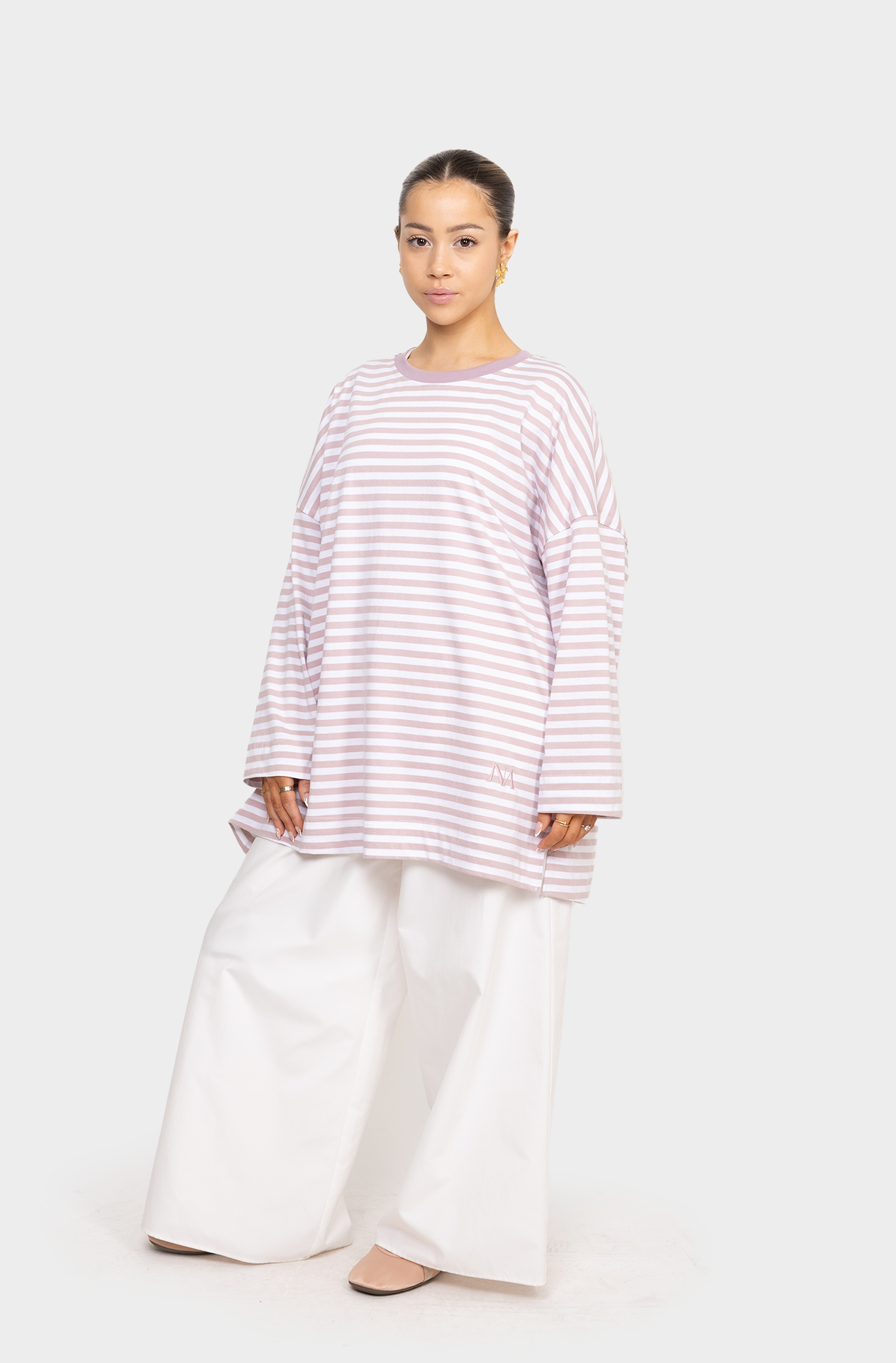 Pink/white striped sailor t-shirt