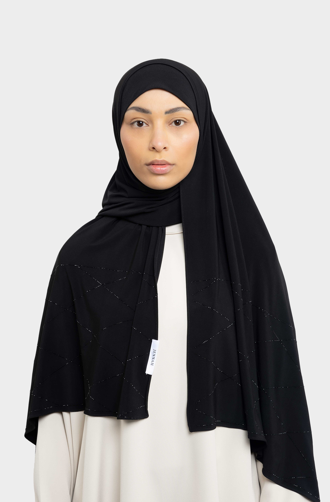 Jersey Baclava noir strass