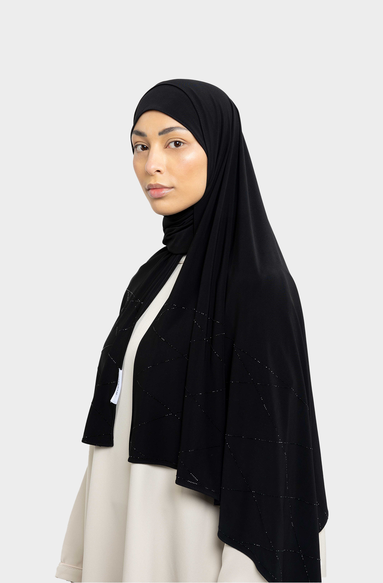 Jersey Baclava noir strass