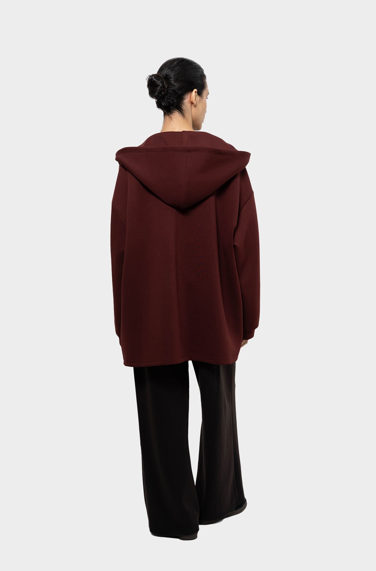 Hooded sweatshirt tencel burgundy