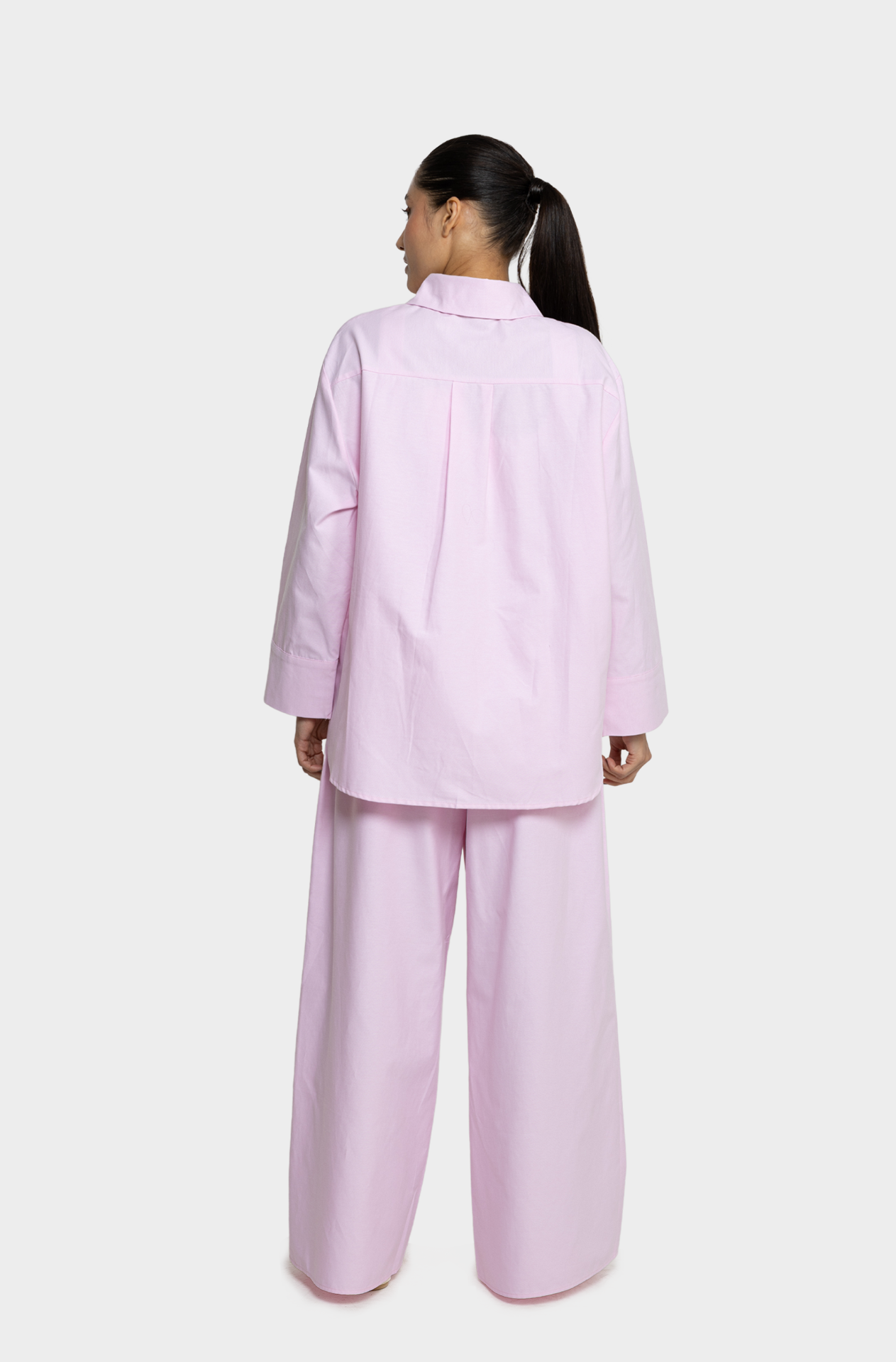 Pink cotton oversized shirt