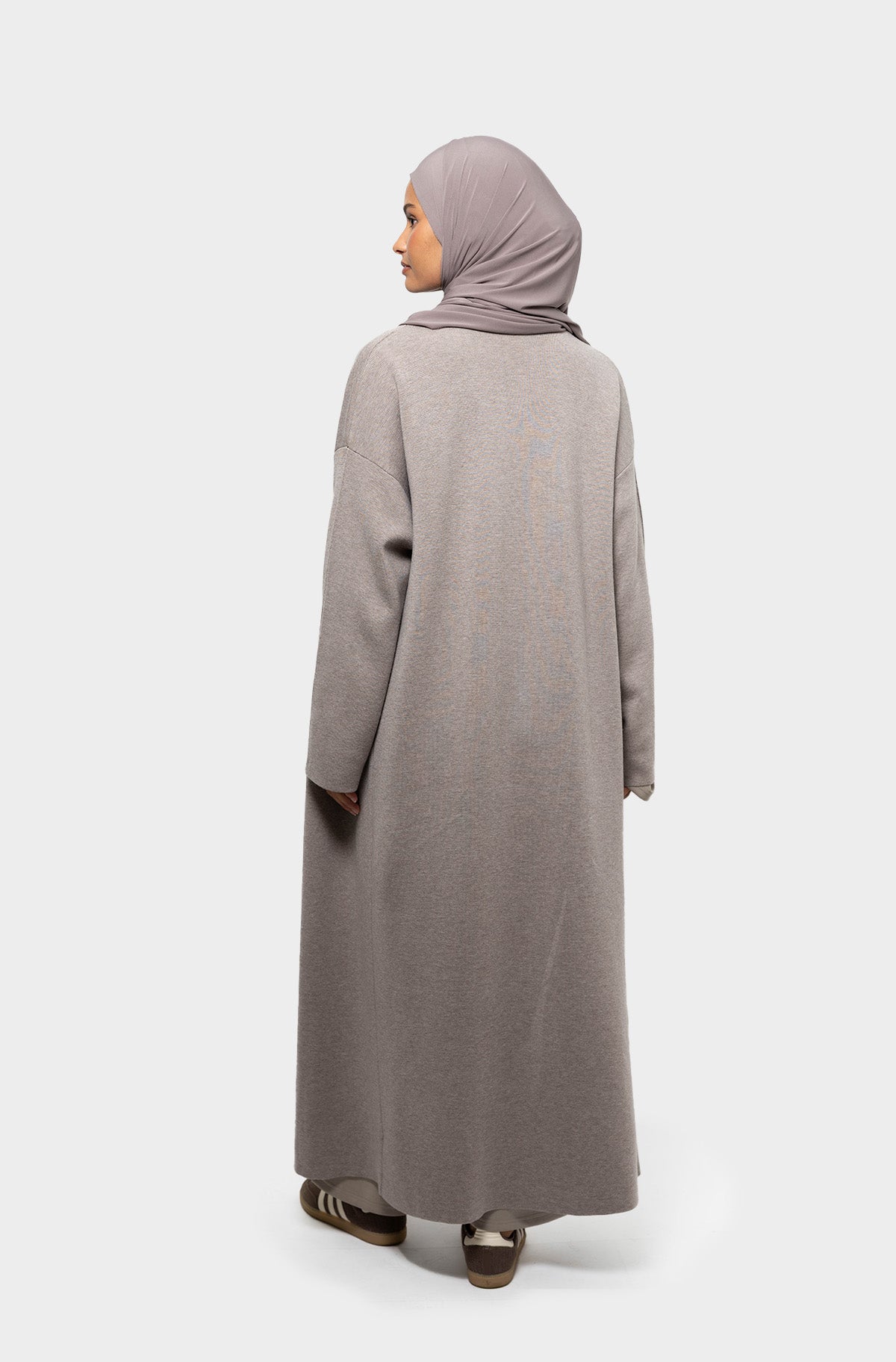 Long taupe cardigan