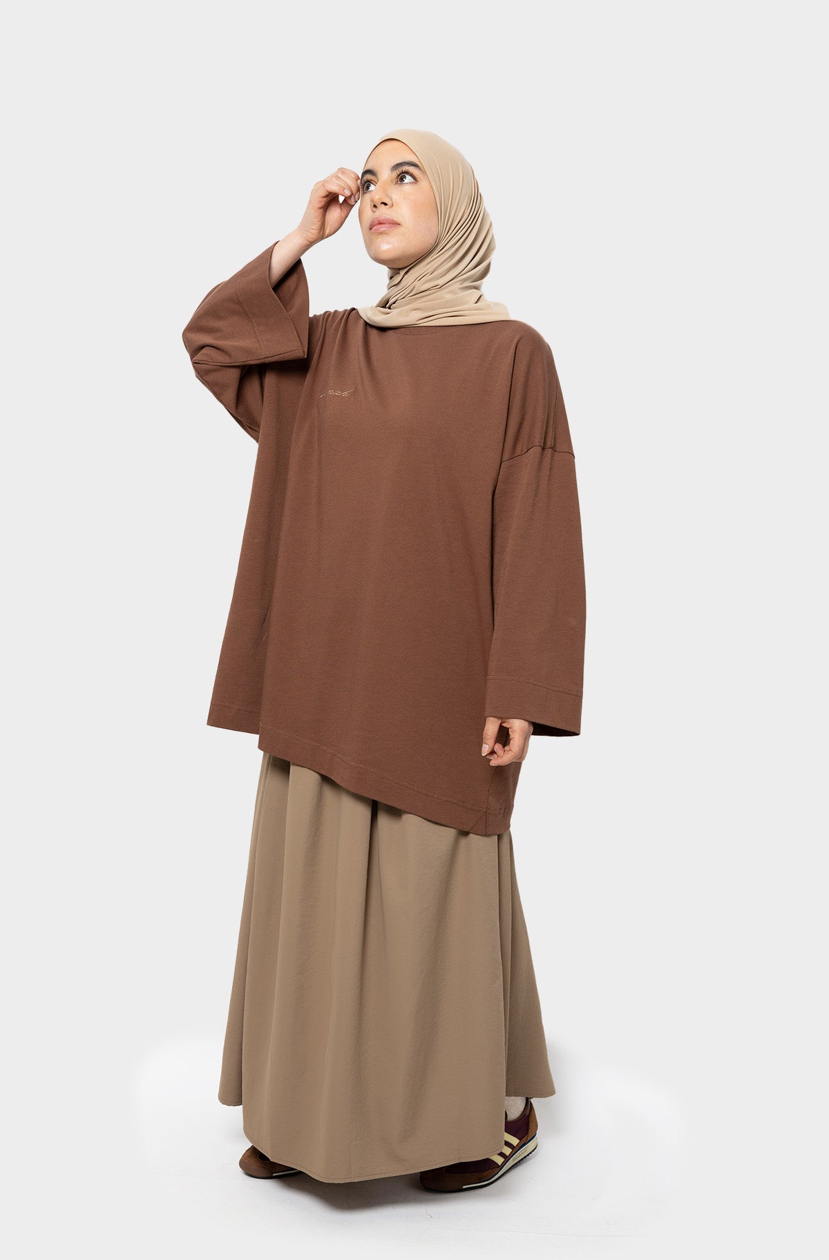T-shirt oversize marron