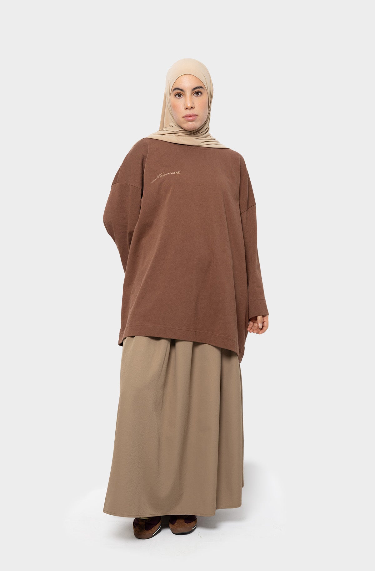 T-shirt oversize marron