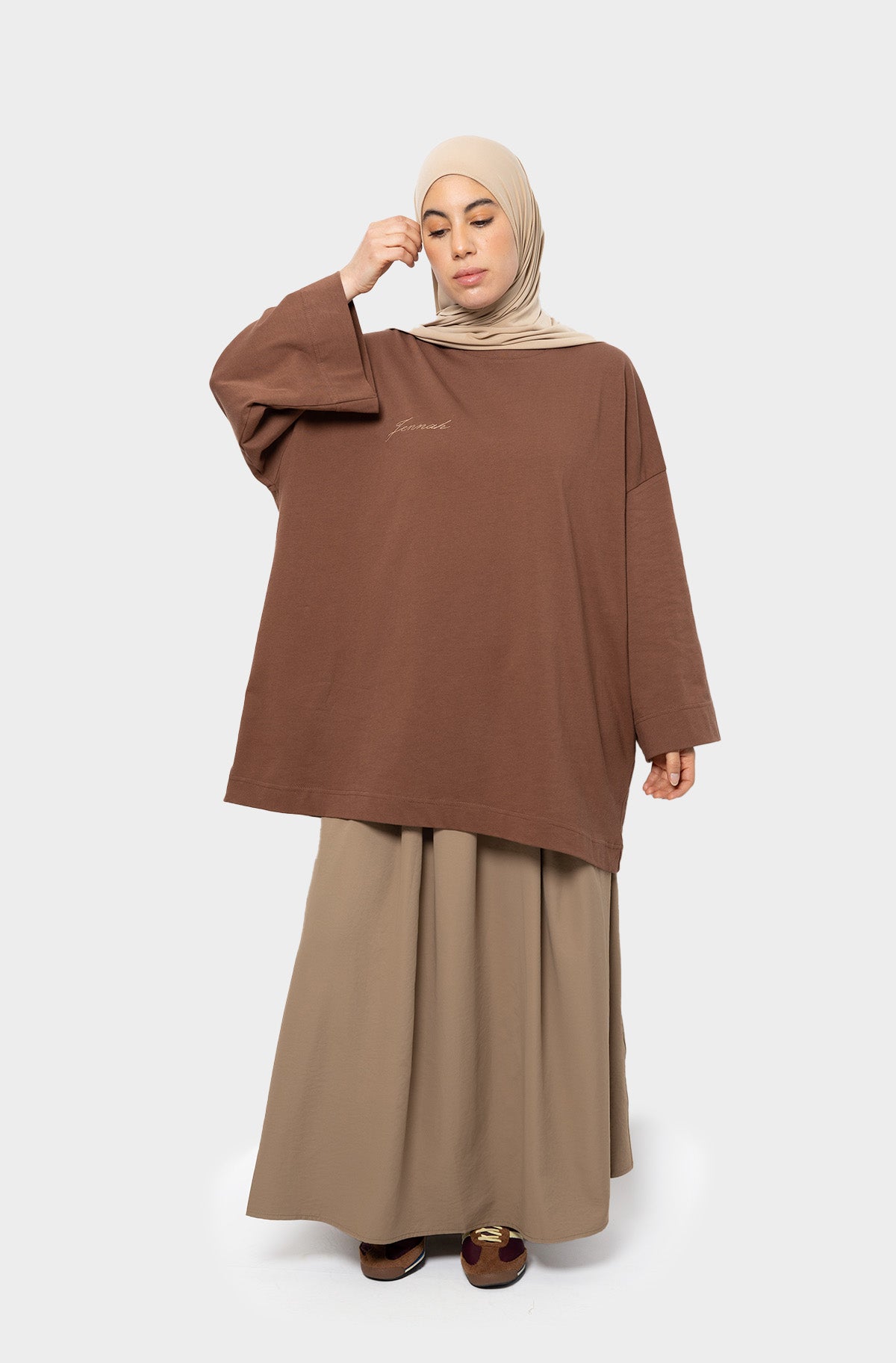 T-shirt oversize marron