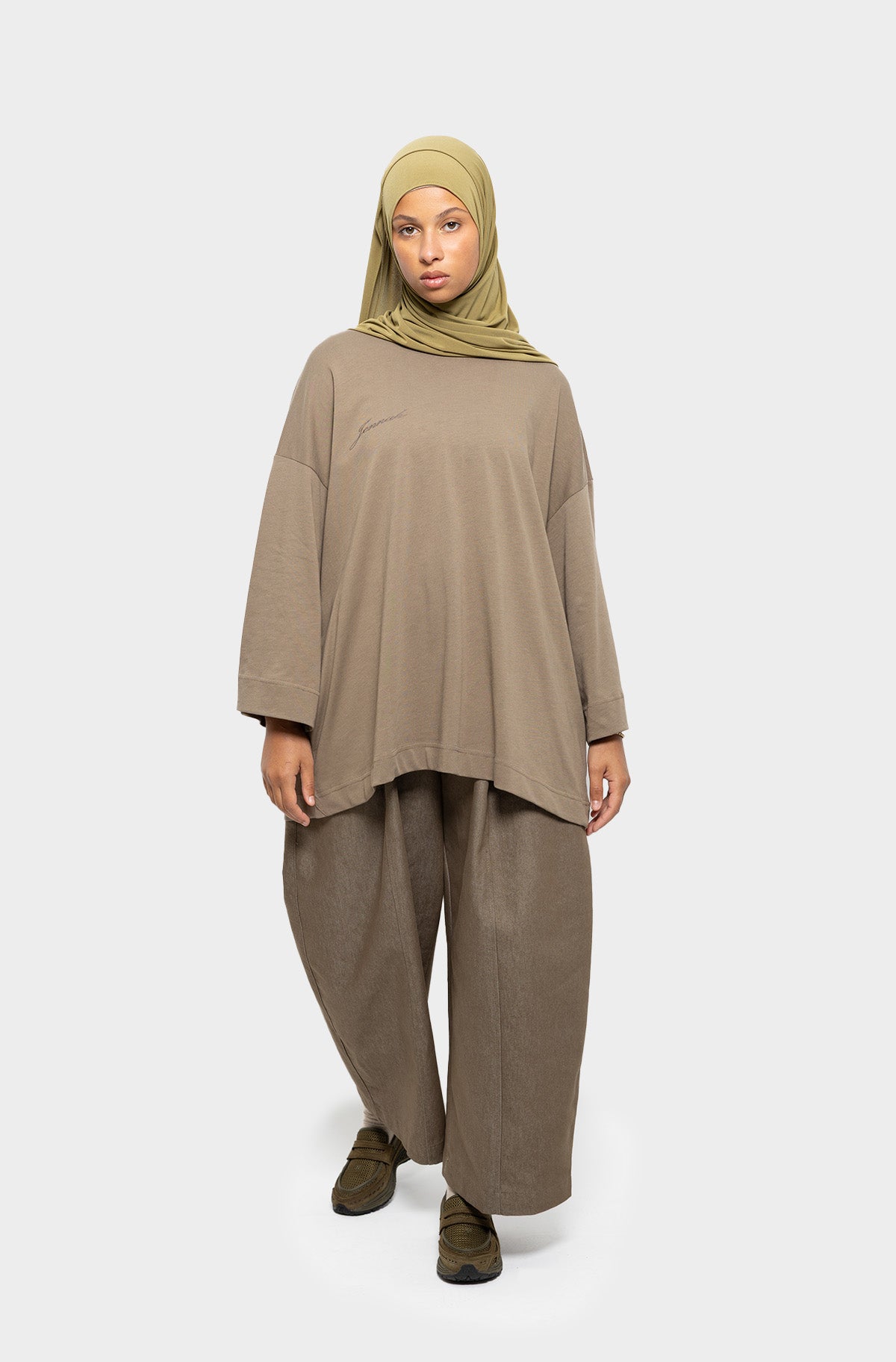 T-shirt oversize taupe