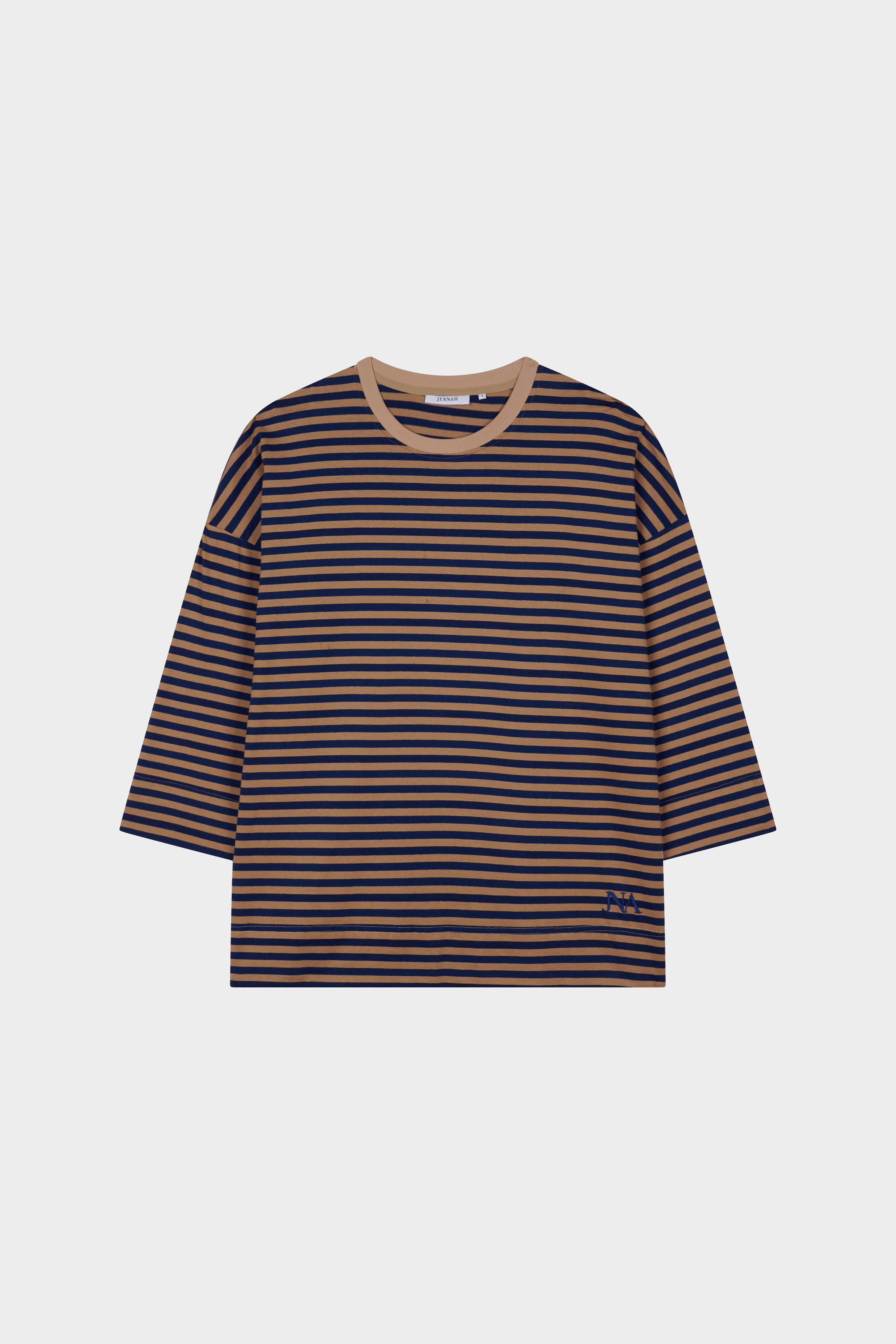 T-shirt marin taupe/bleu