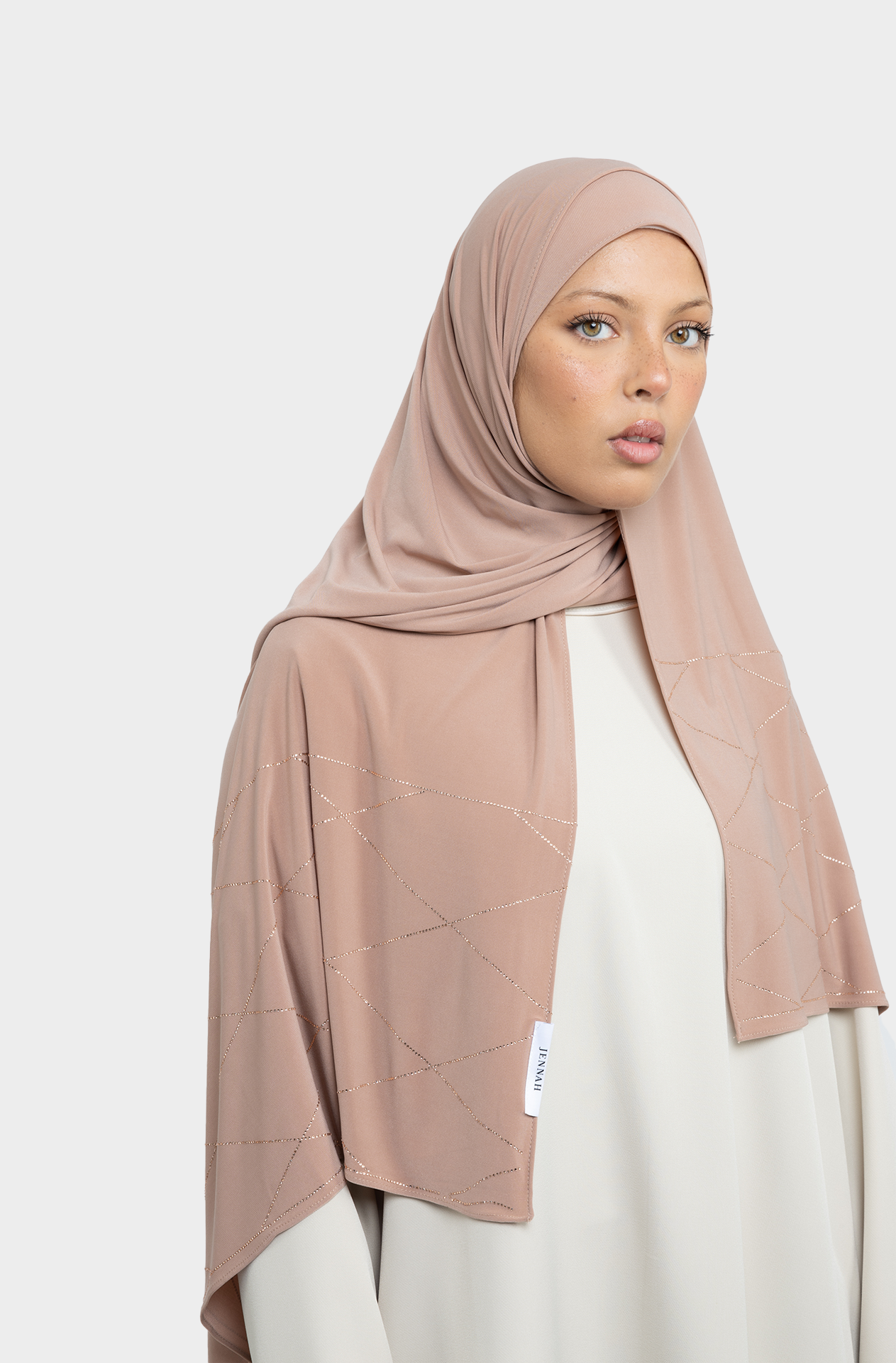 Jersey Baclava mink strass