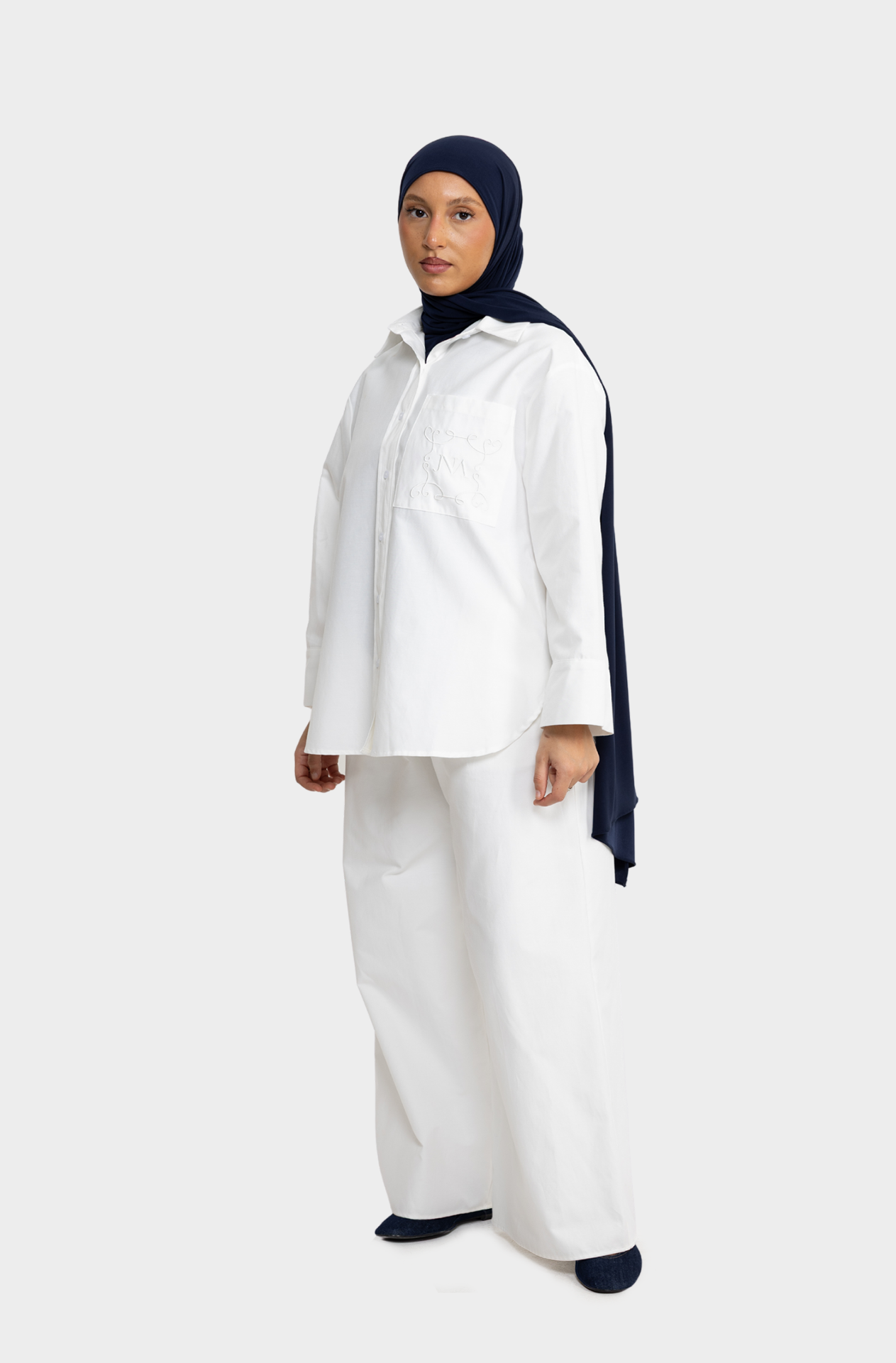 White cotton oversized shirt