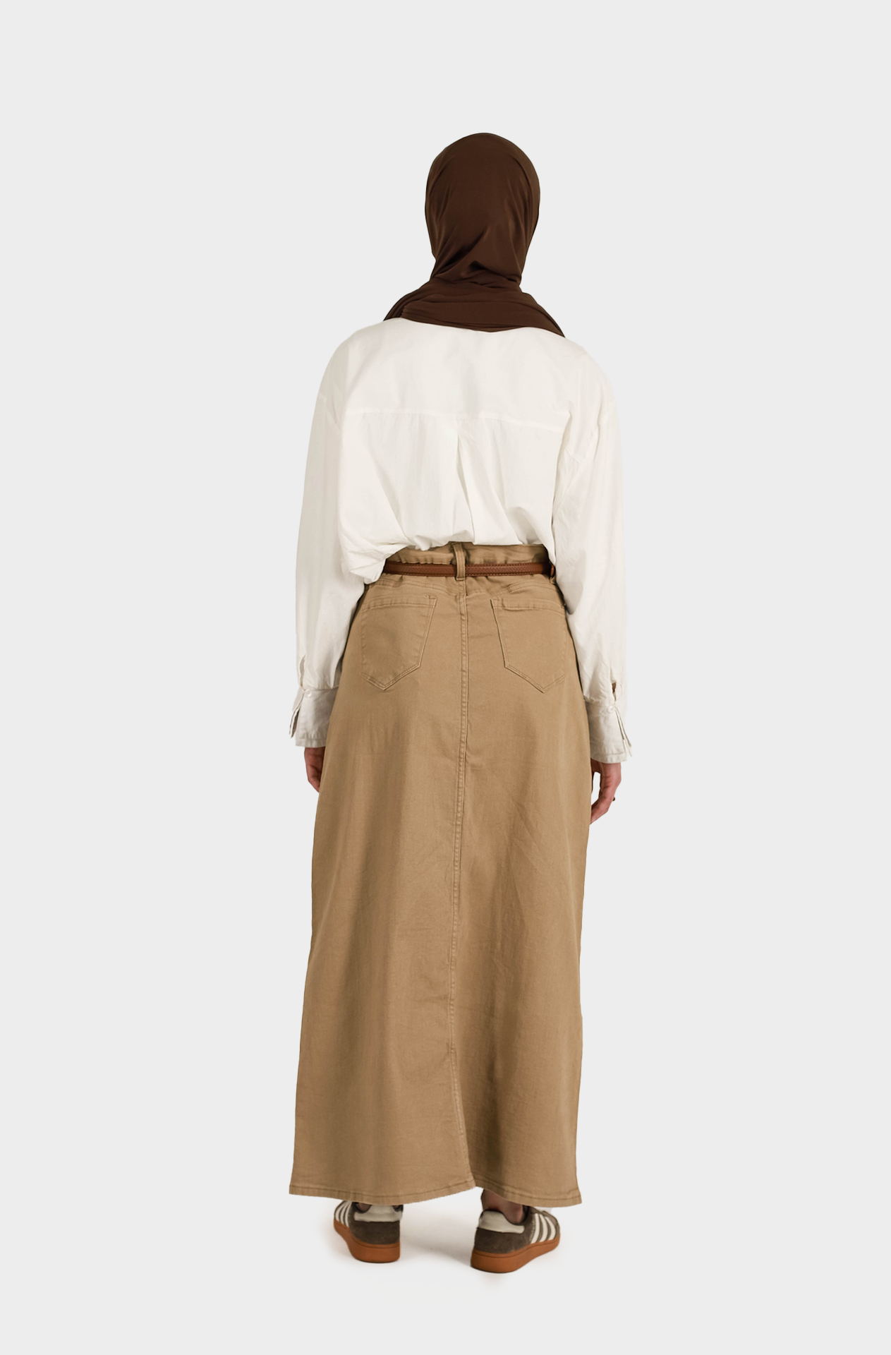 Jupe jean beige