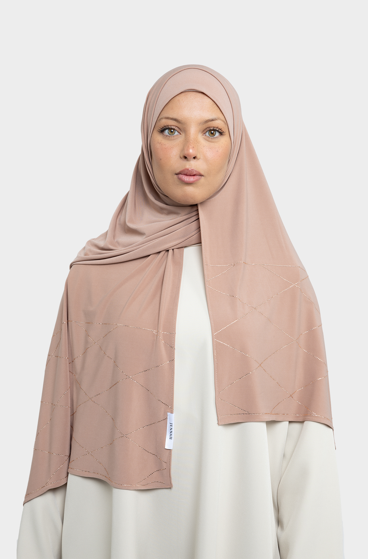 Jersey Baclava mink strass