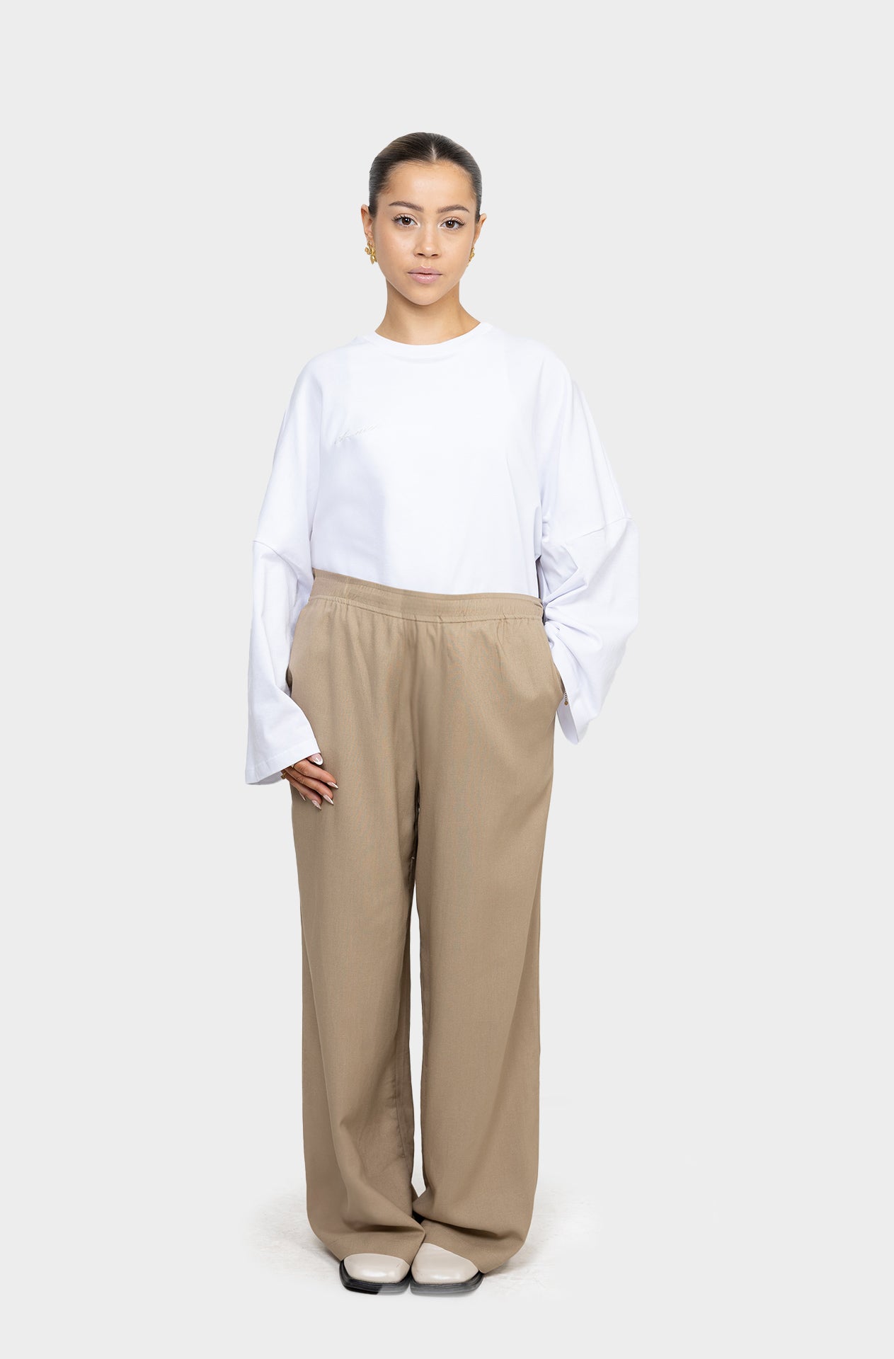 Pantalon linen taupe