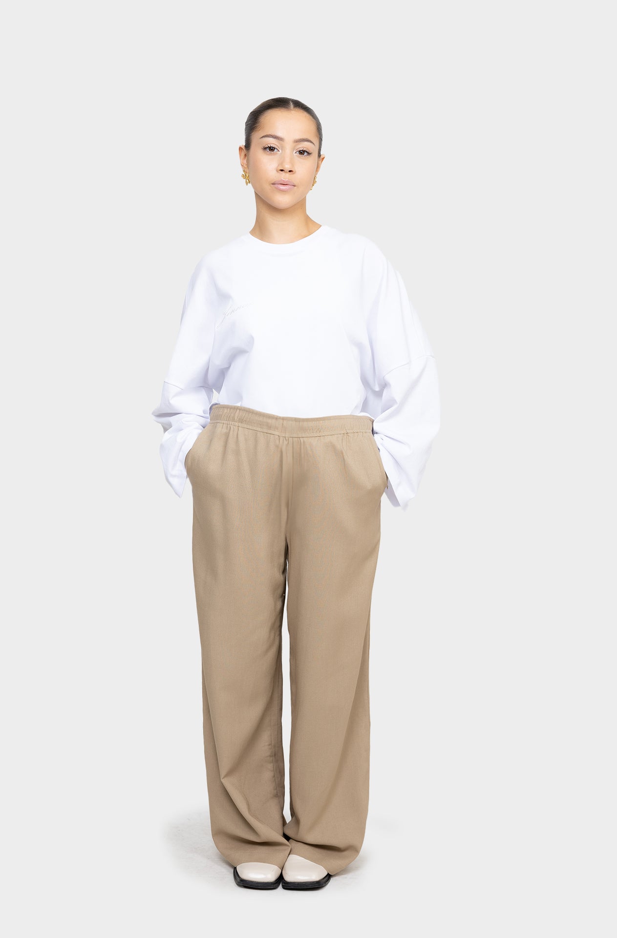 Pantalon linen taupe