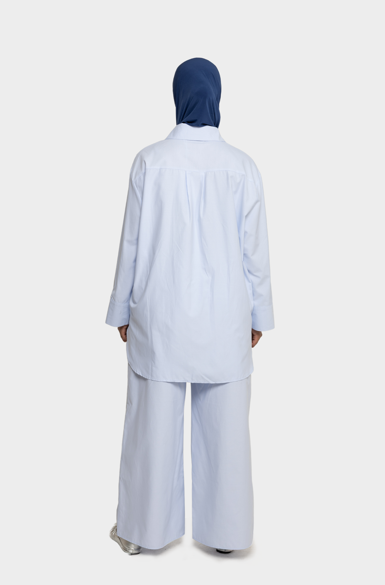 Pantalon oversize coton ciel