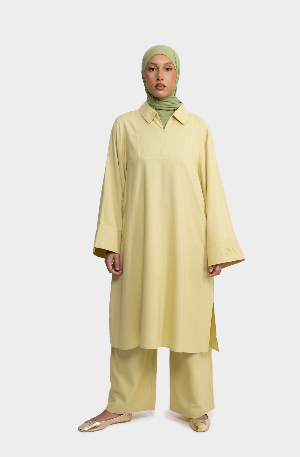 Tunique linen anis