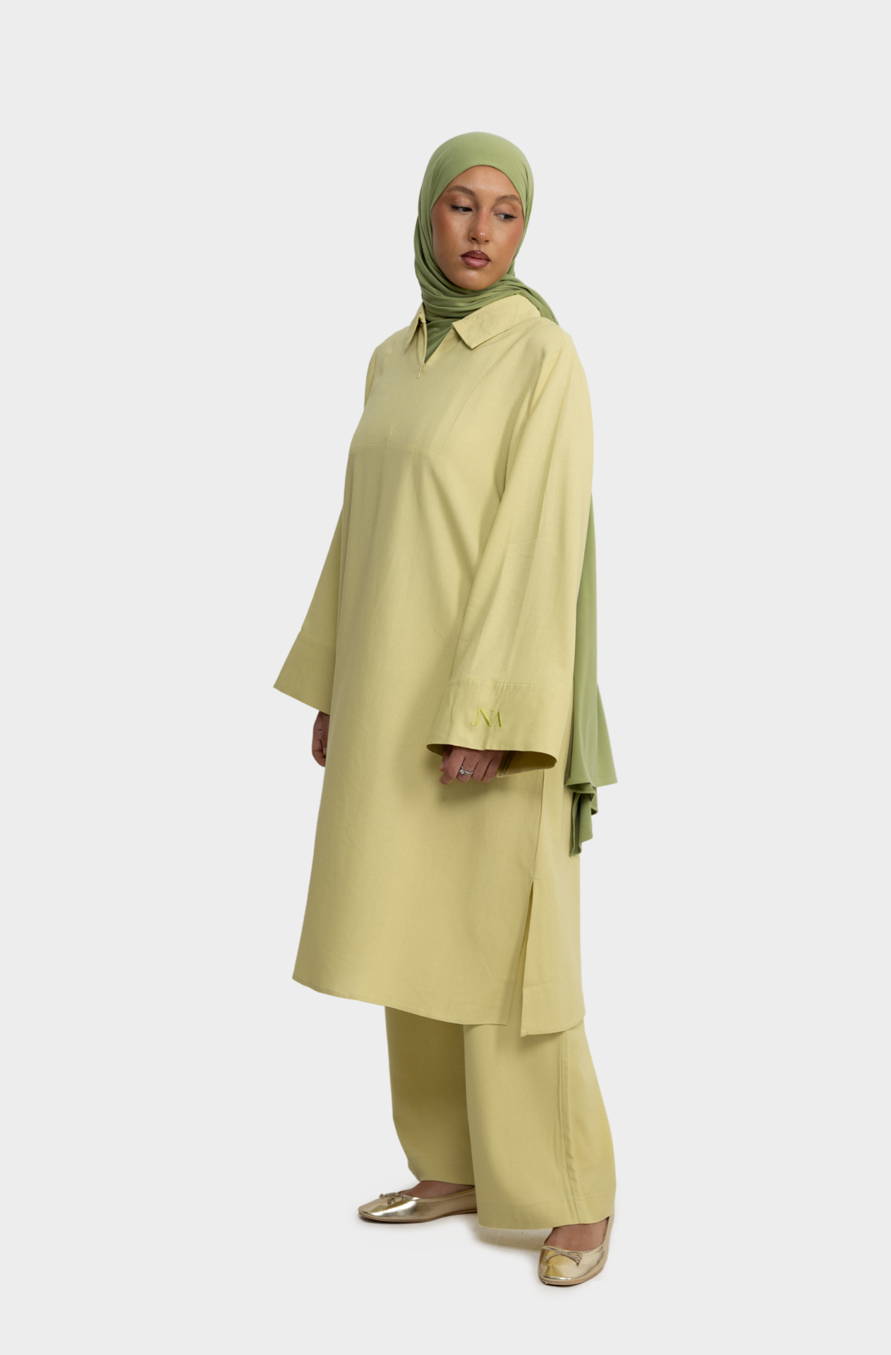Tunique linen anis