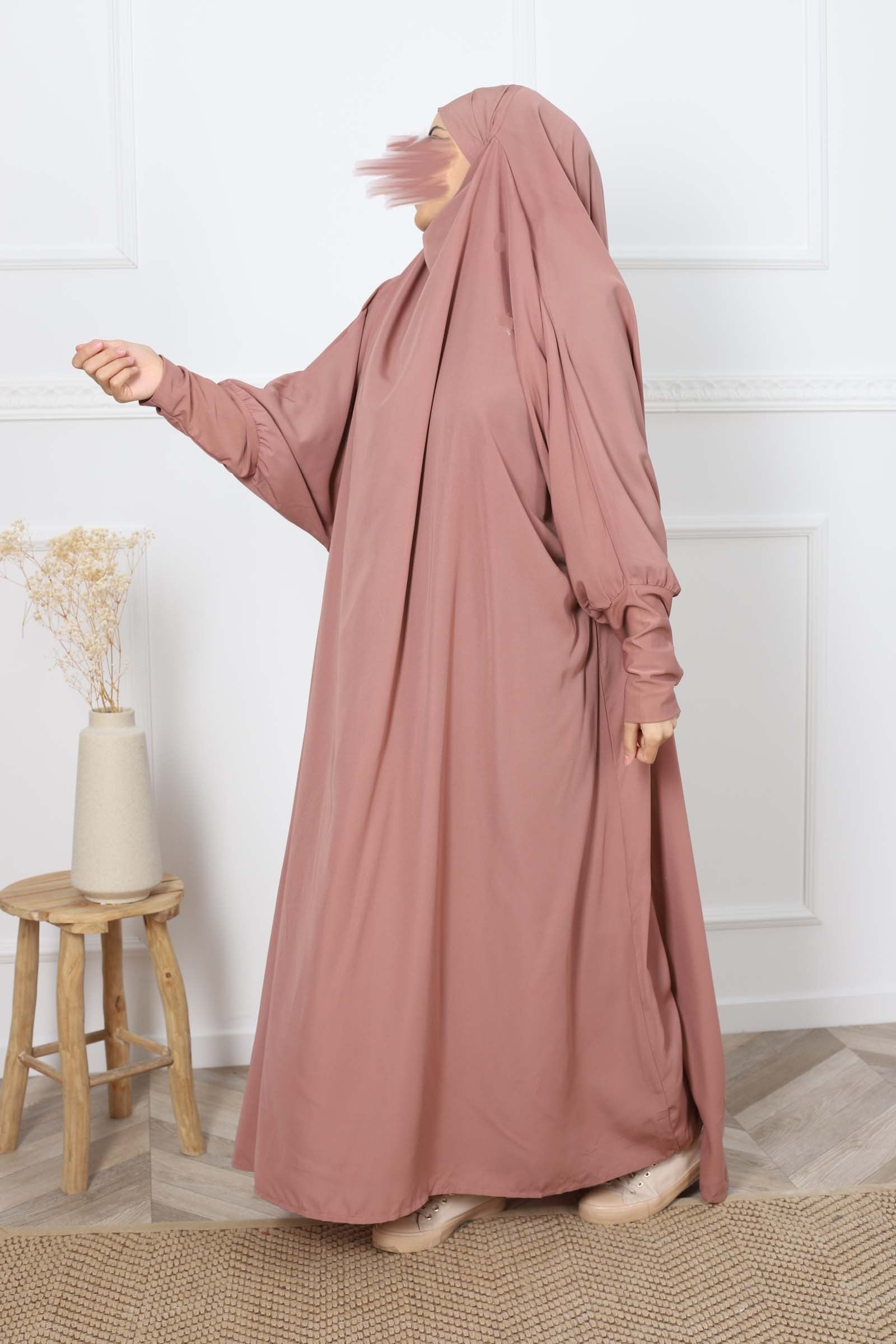 Jilbab 1 pièce manches lycra