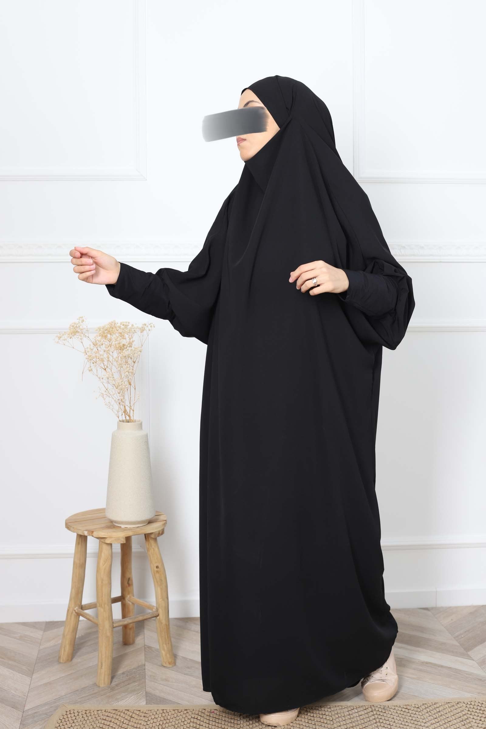 Jilbab 1 pièce manches lycra