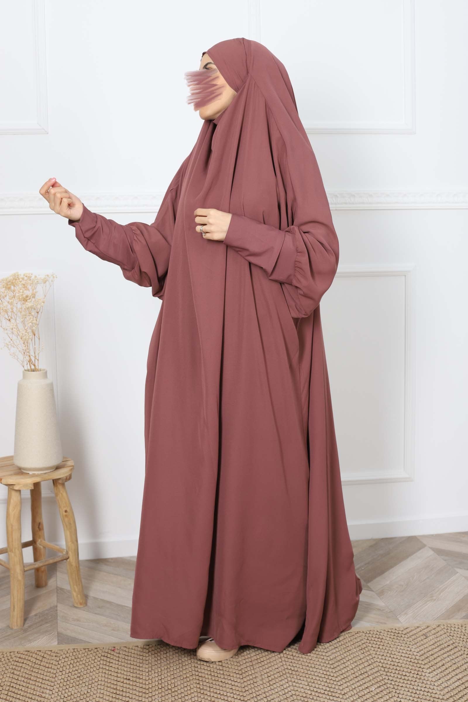 One piece jilbab with lycra sleeves