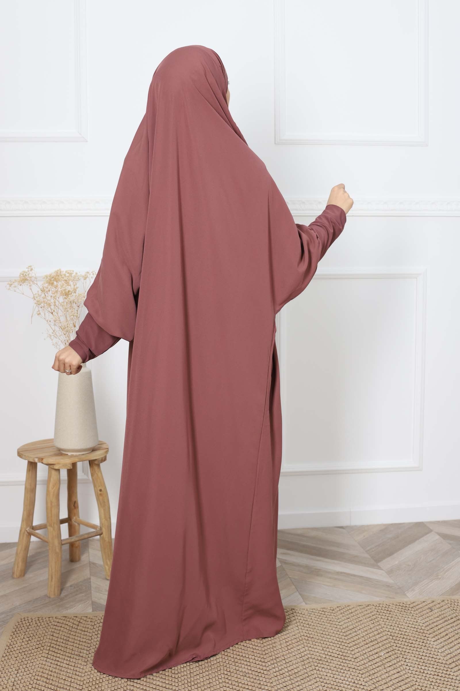 Jilbab 1 pièce manches lycra