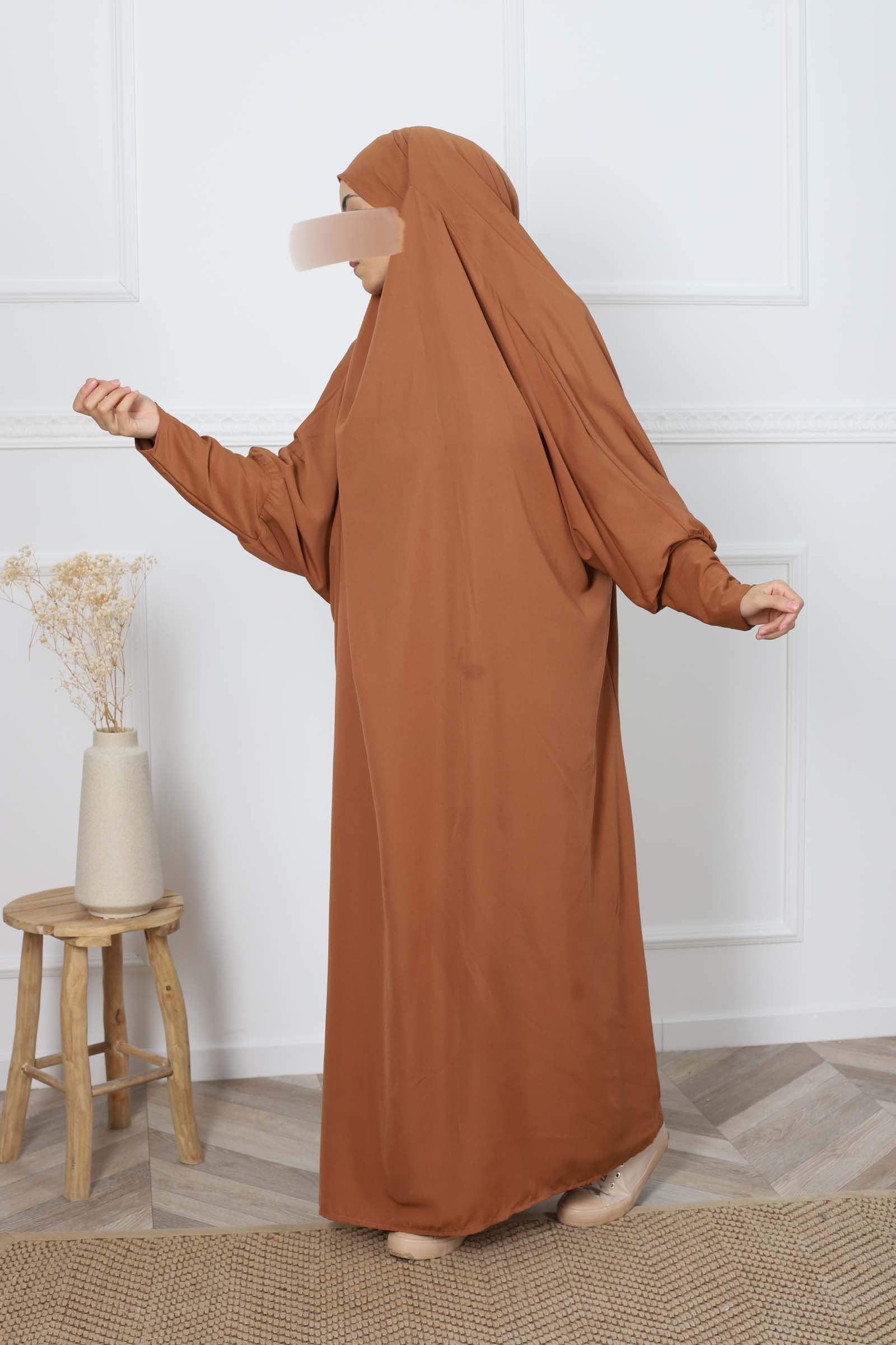 Jilbab 1 pièce manches lycra