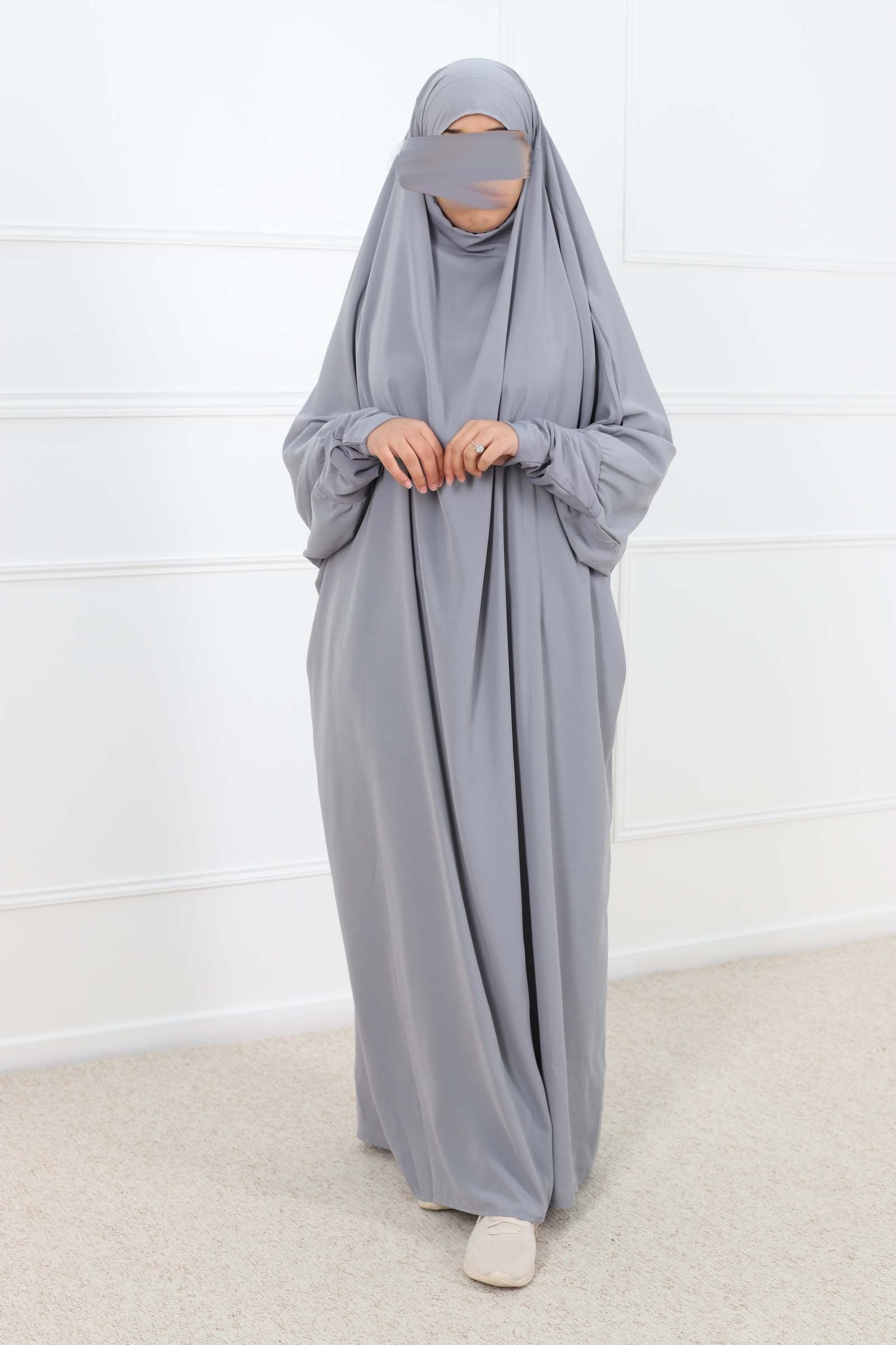 Jilbab 1 pièce manches lycra