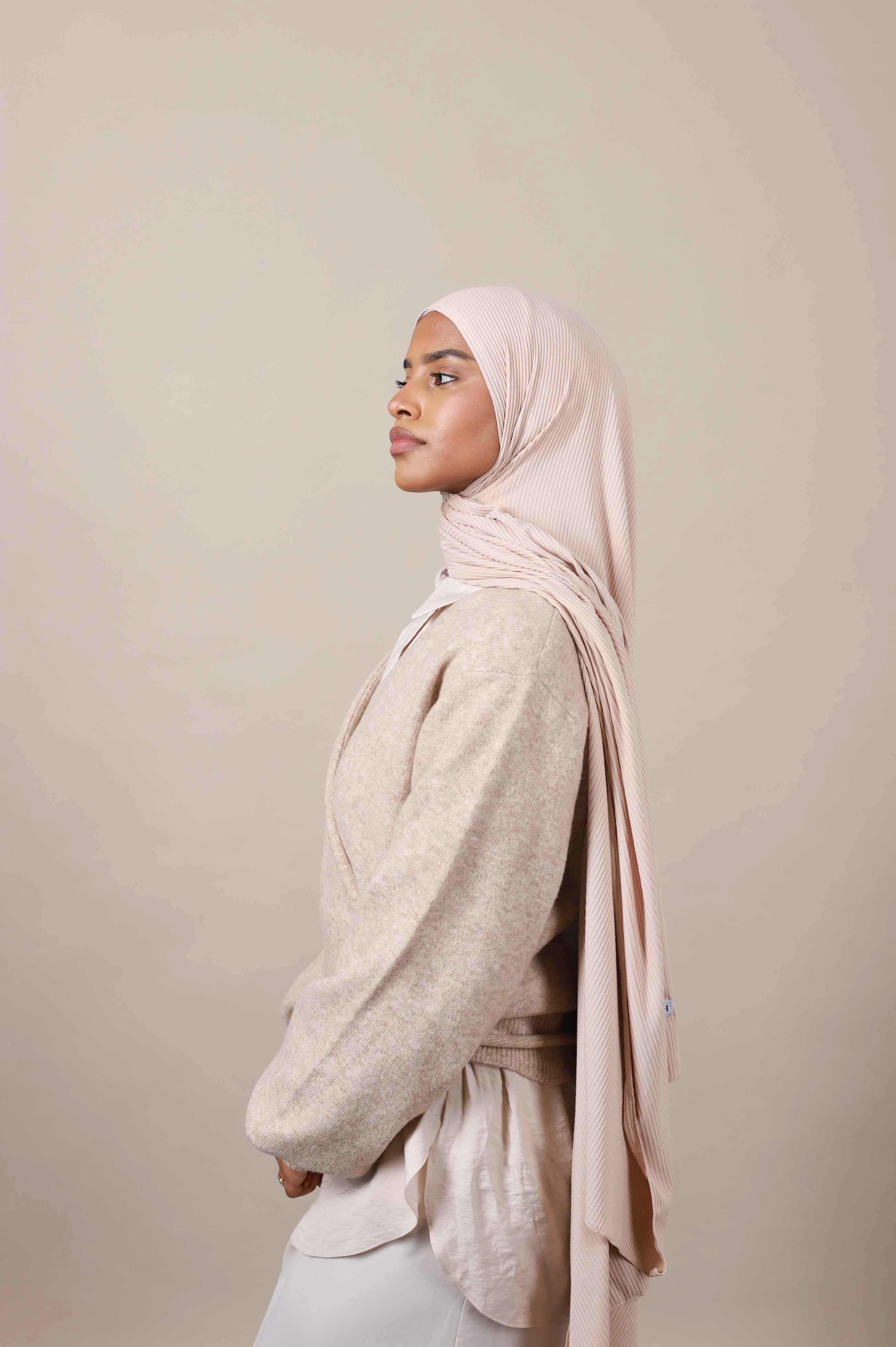 Jersey hijab côtelé