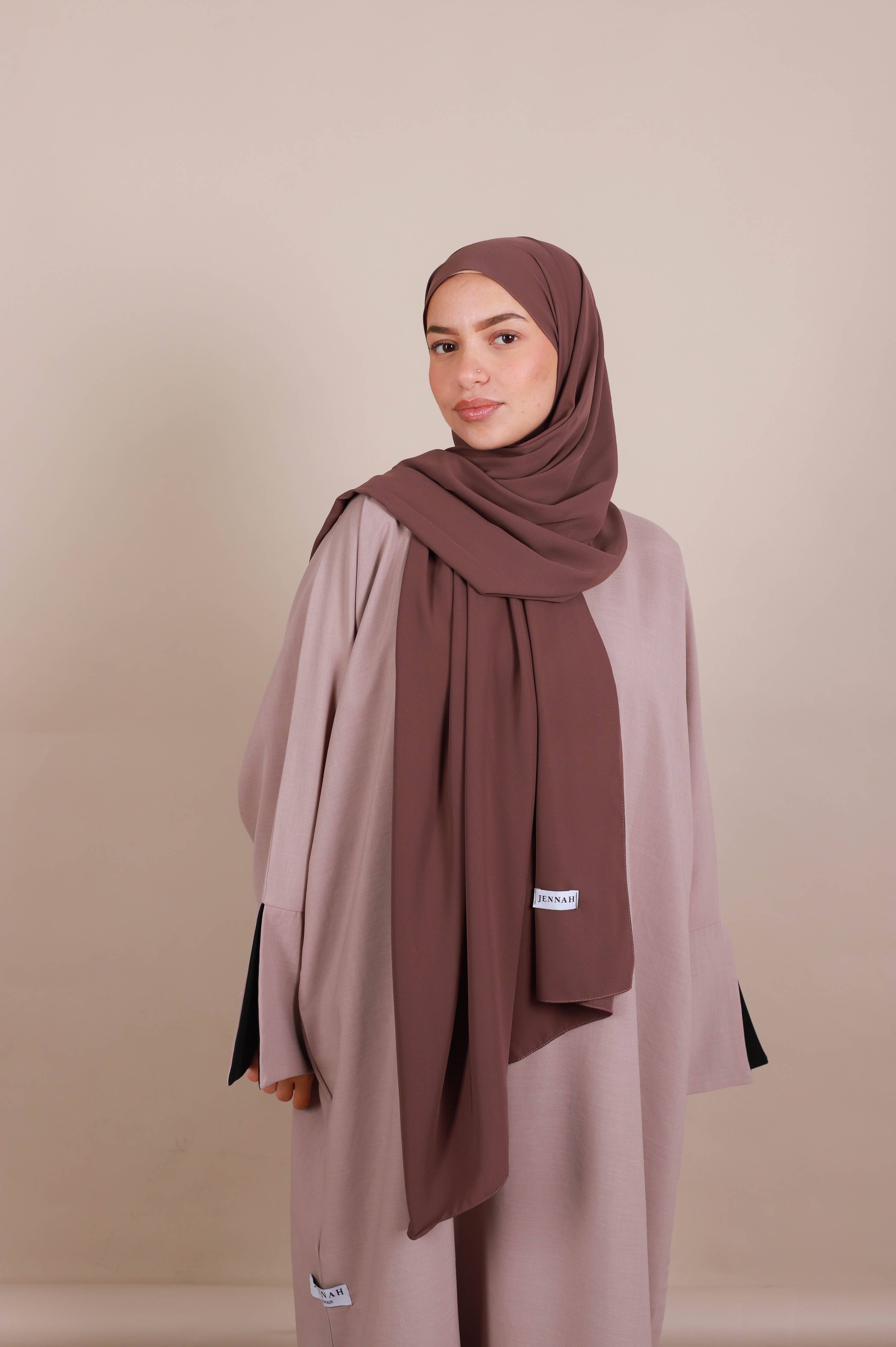 Silk Hijab by Medine - shade Brownie