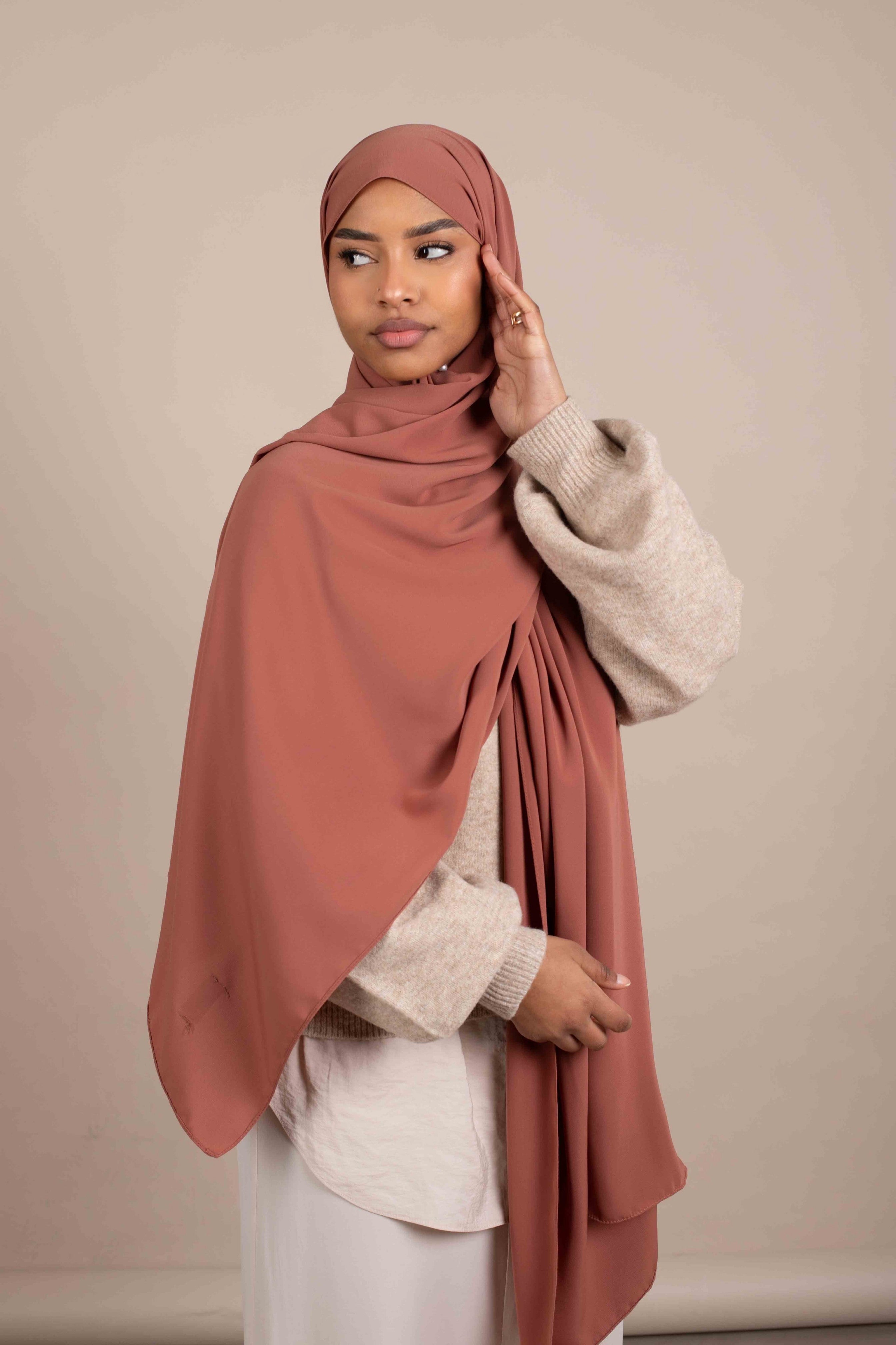 Hijab Silk of Medine - brown shade