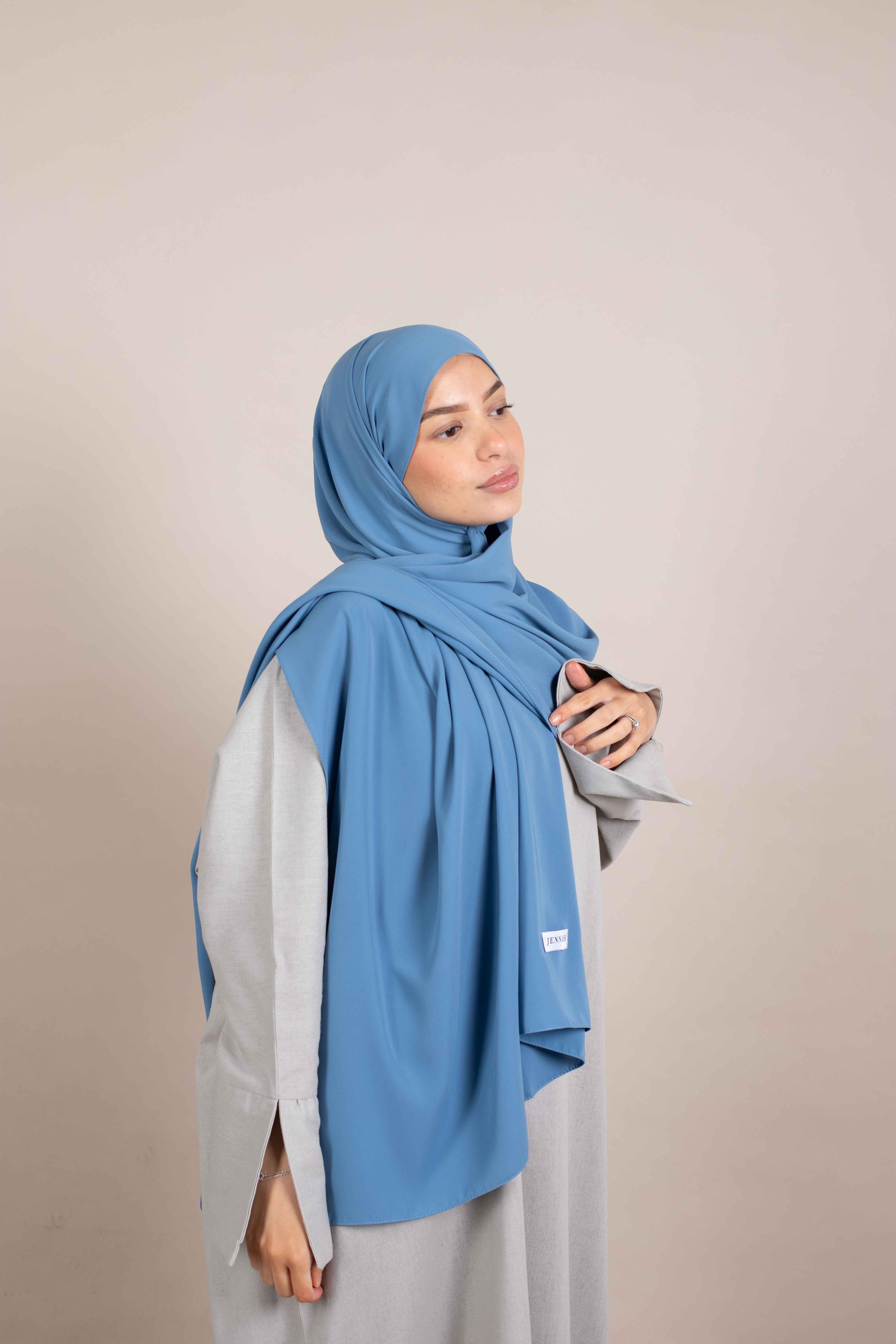 Hijab silk medine - Ocean shade