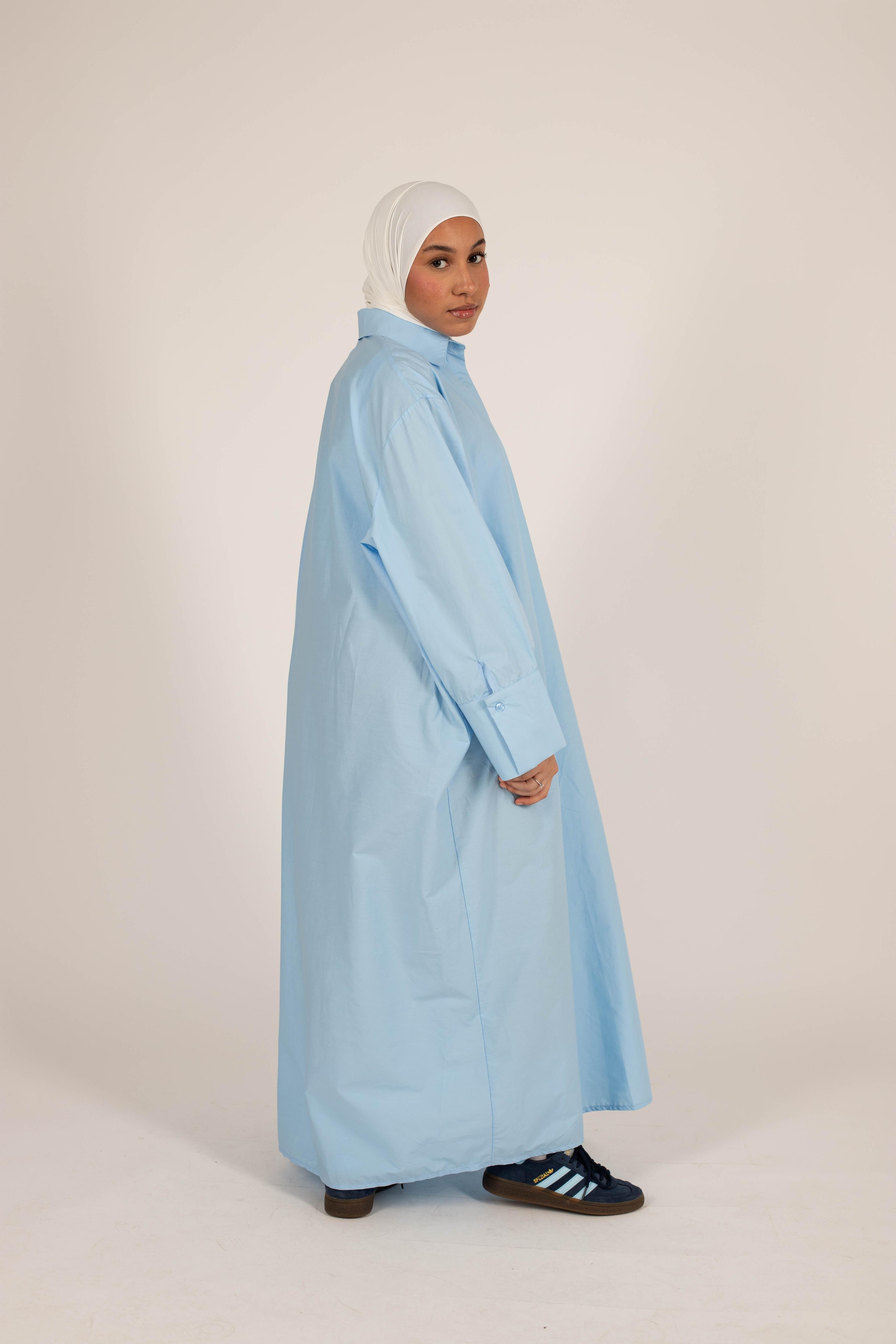 Oversized shirt dress sky blue