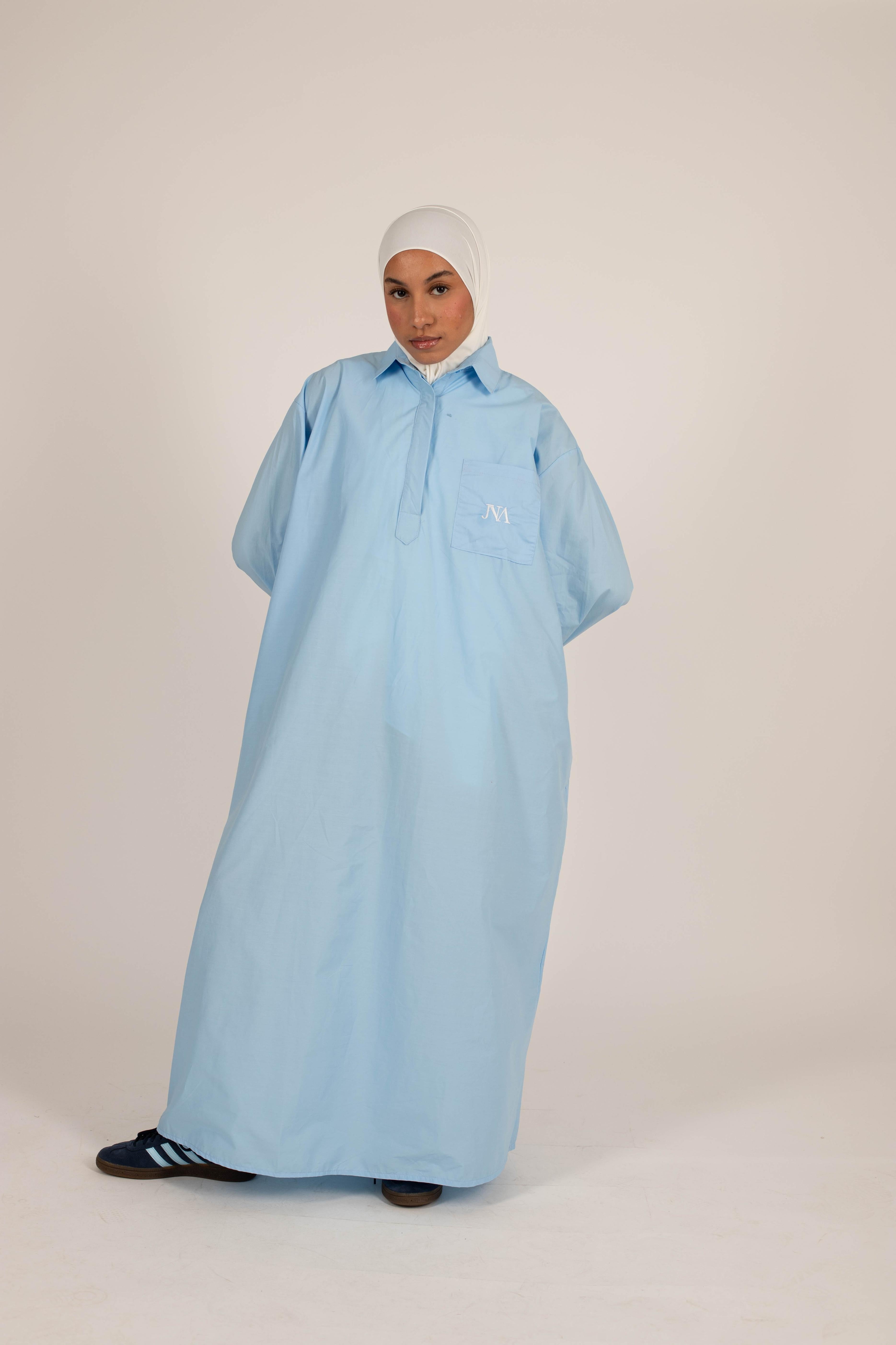 Oversized shirt dress sky blue