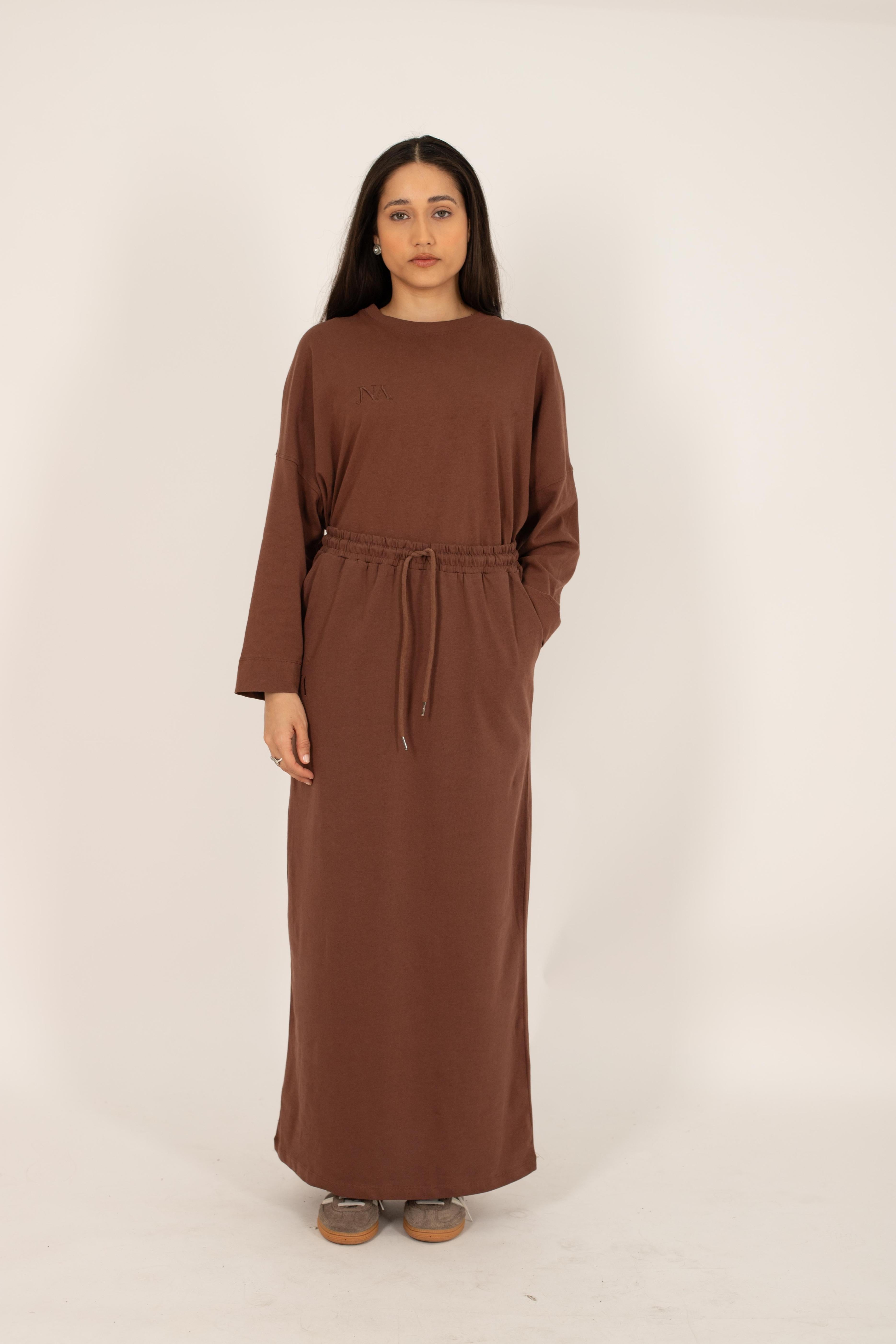 JNA essential brown skirt