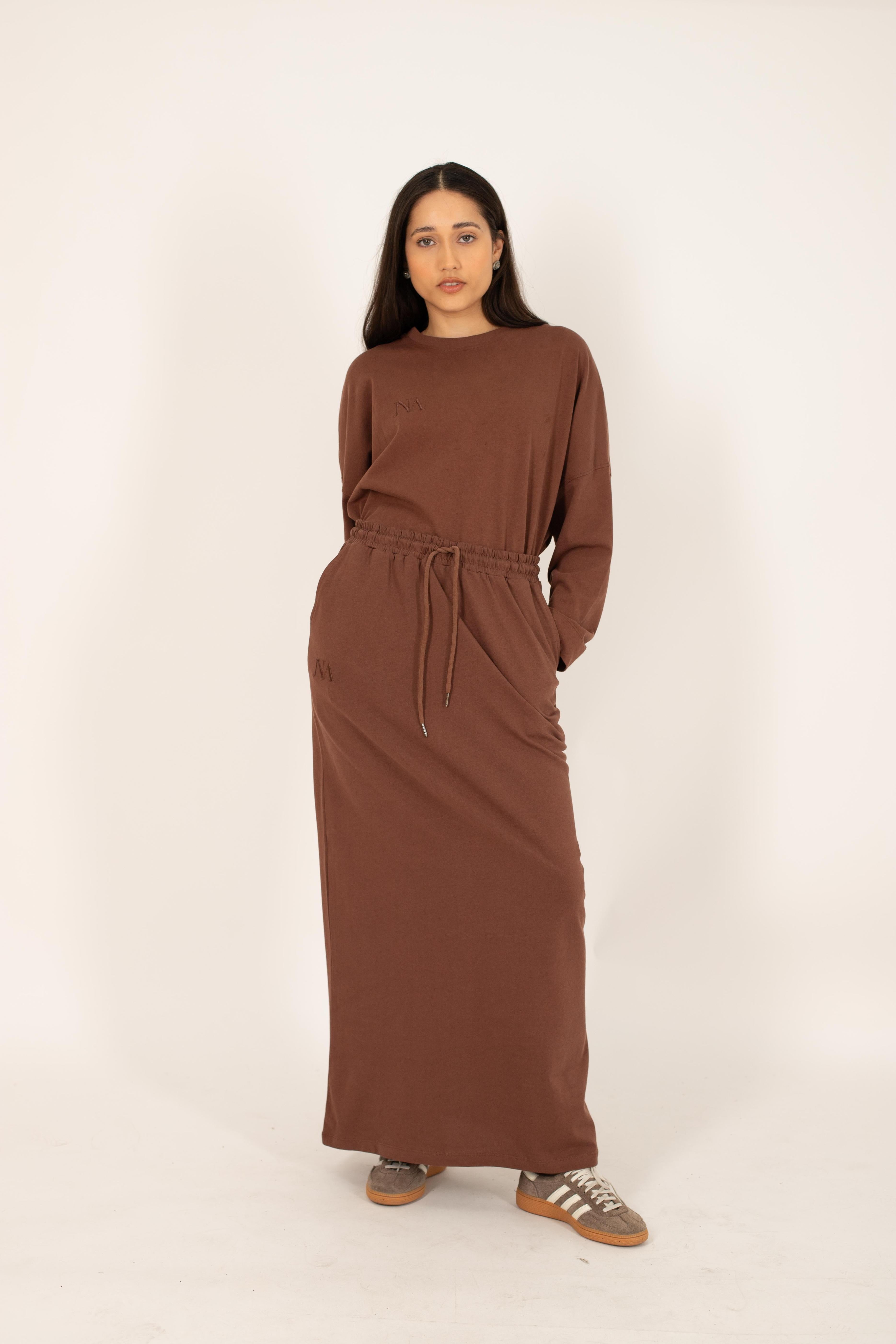 JNA essential brown skirt