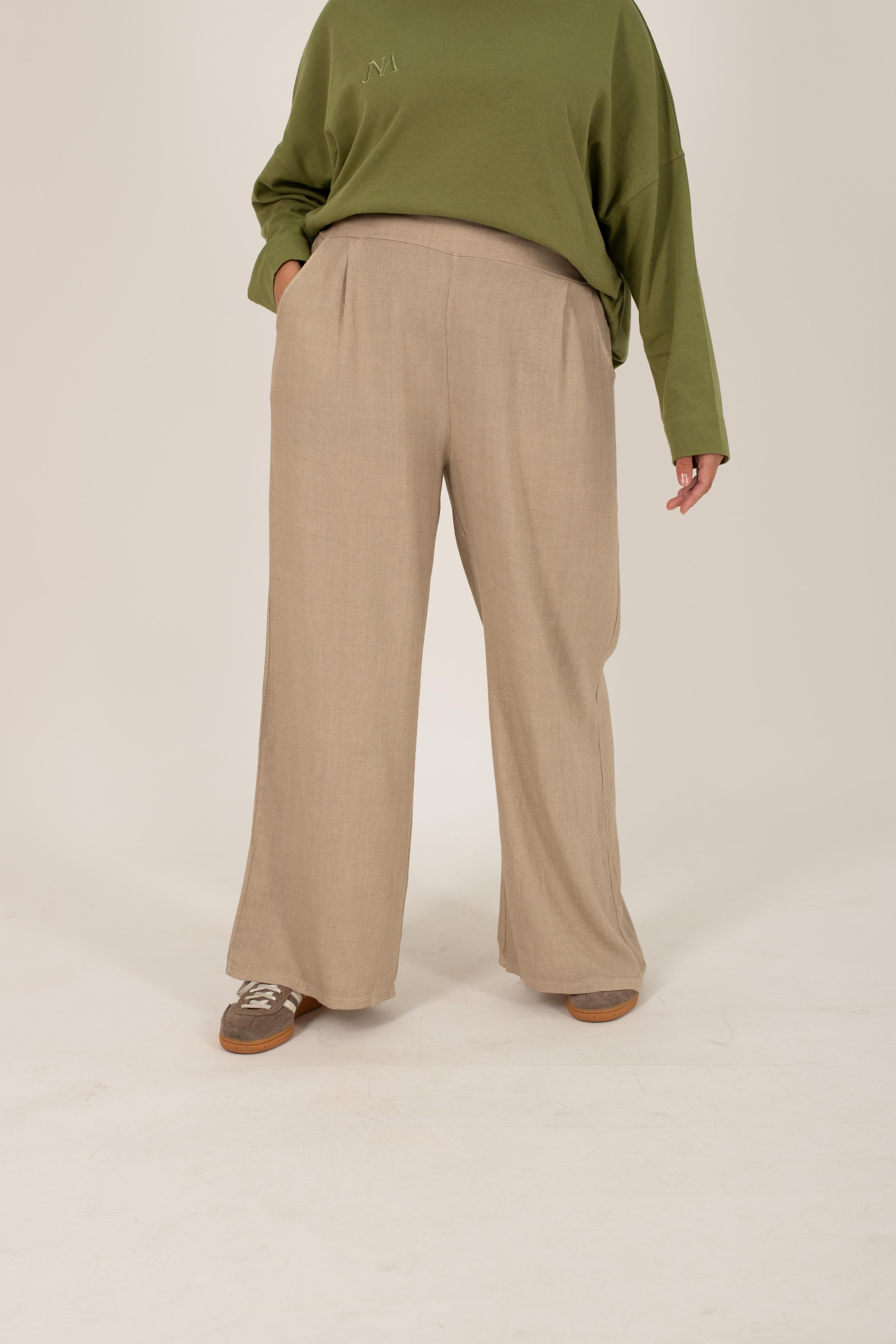 Linen coffee pants