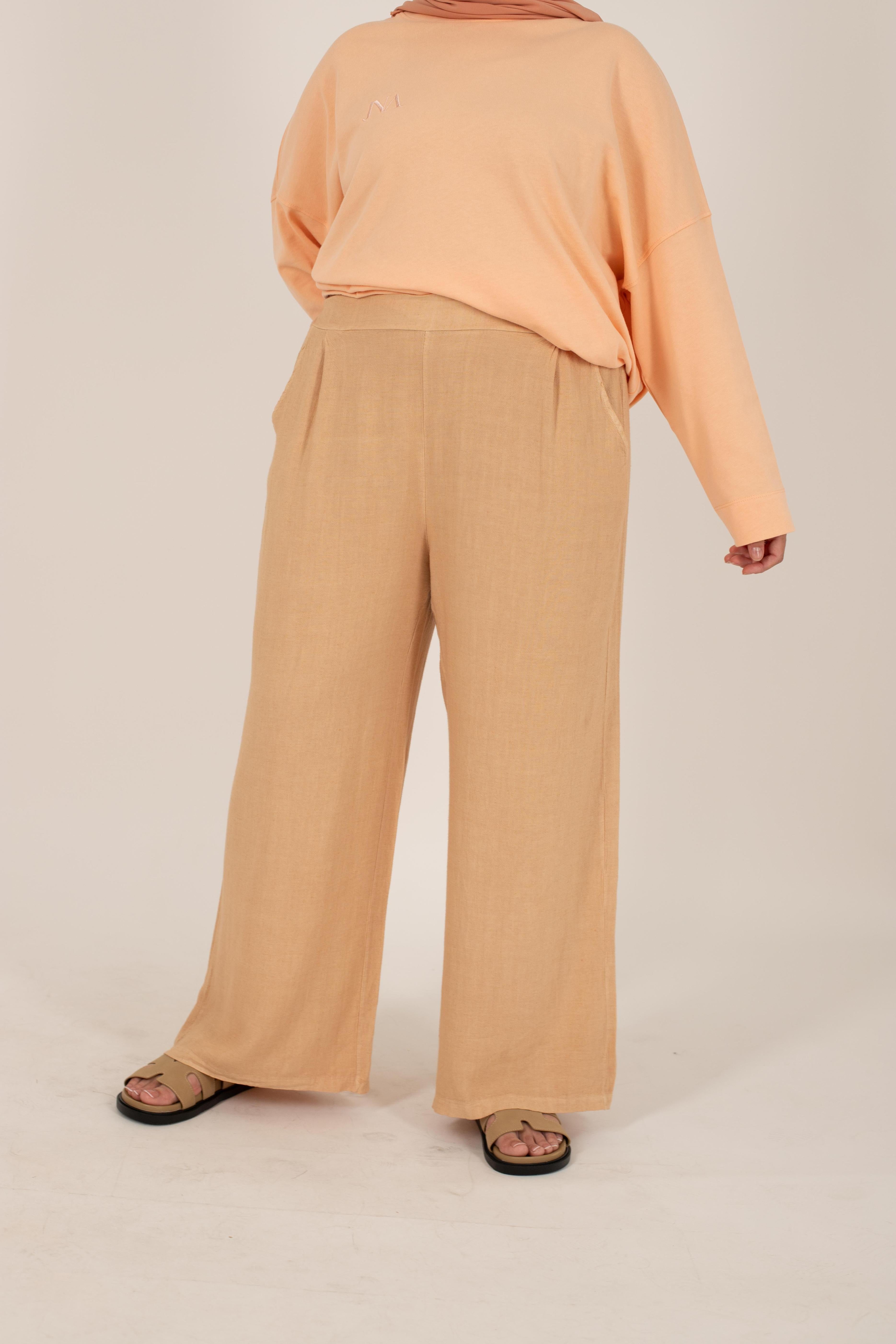 Linen peach pants